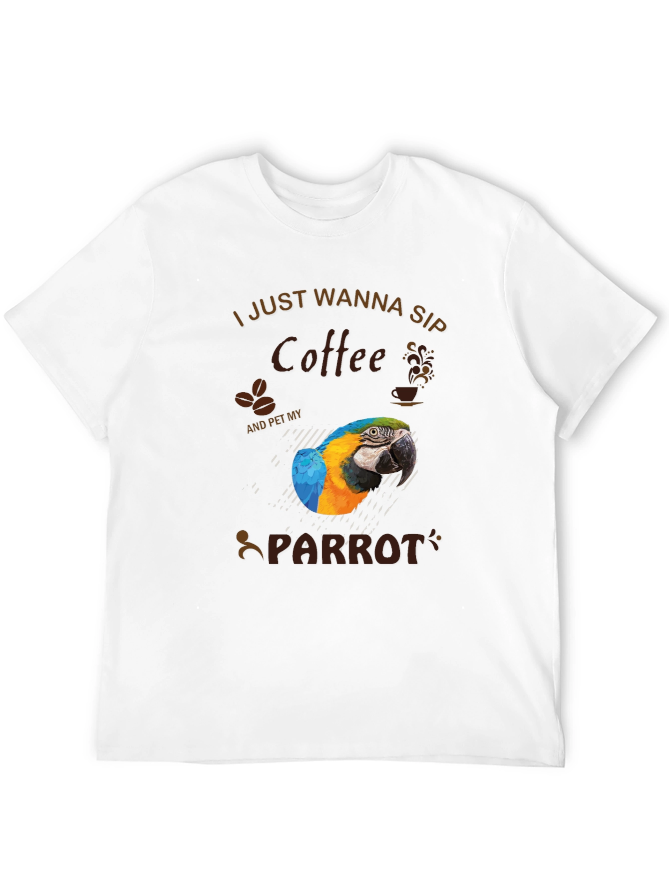 Coffee & Parrot Graphic T-Shirt