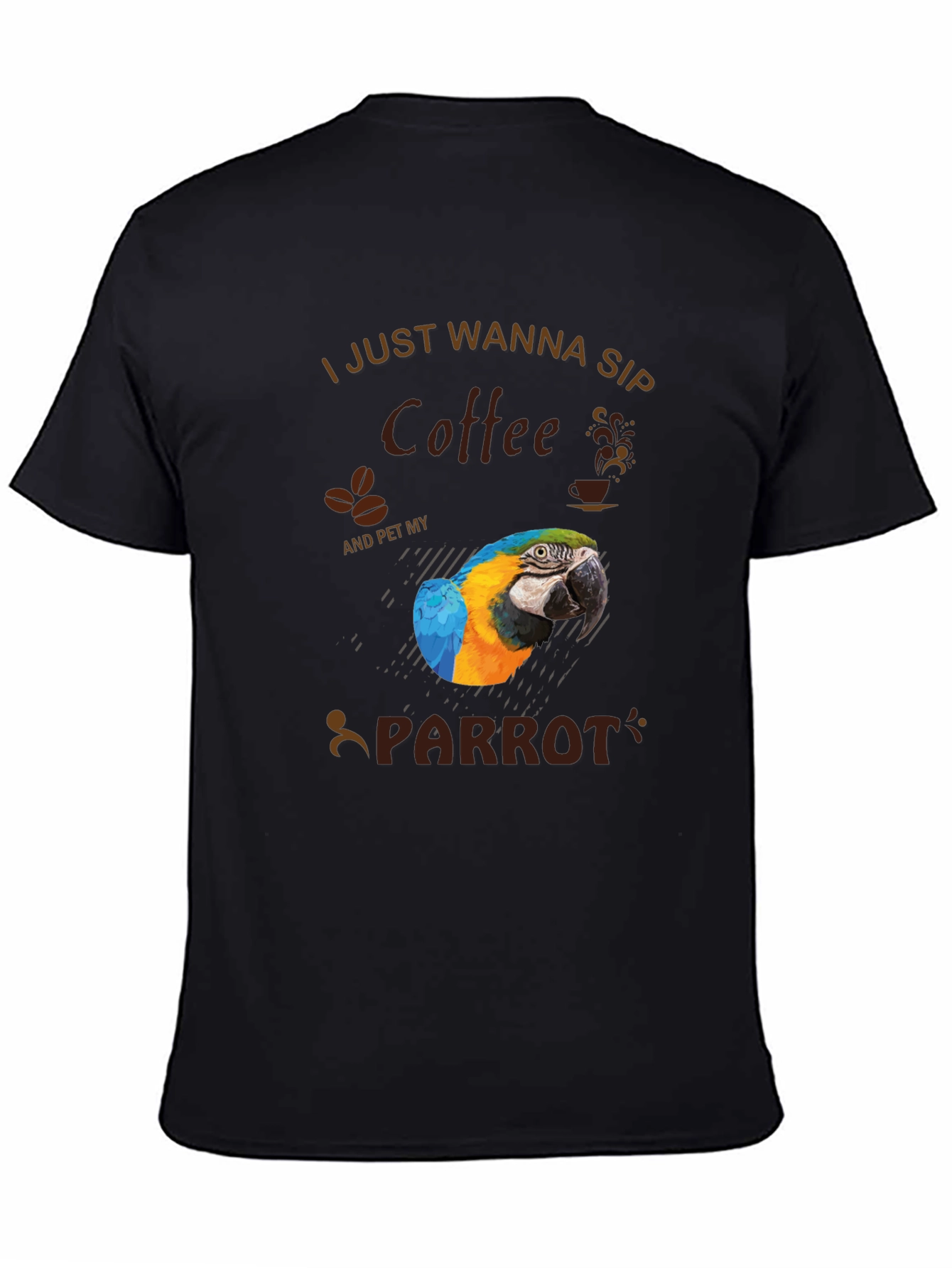 Coffee & Parrot Graphic T-Shirt
