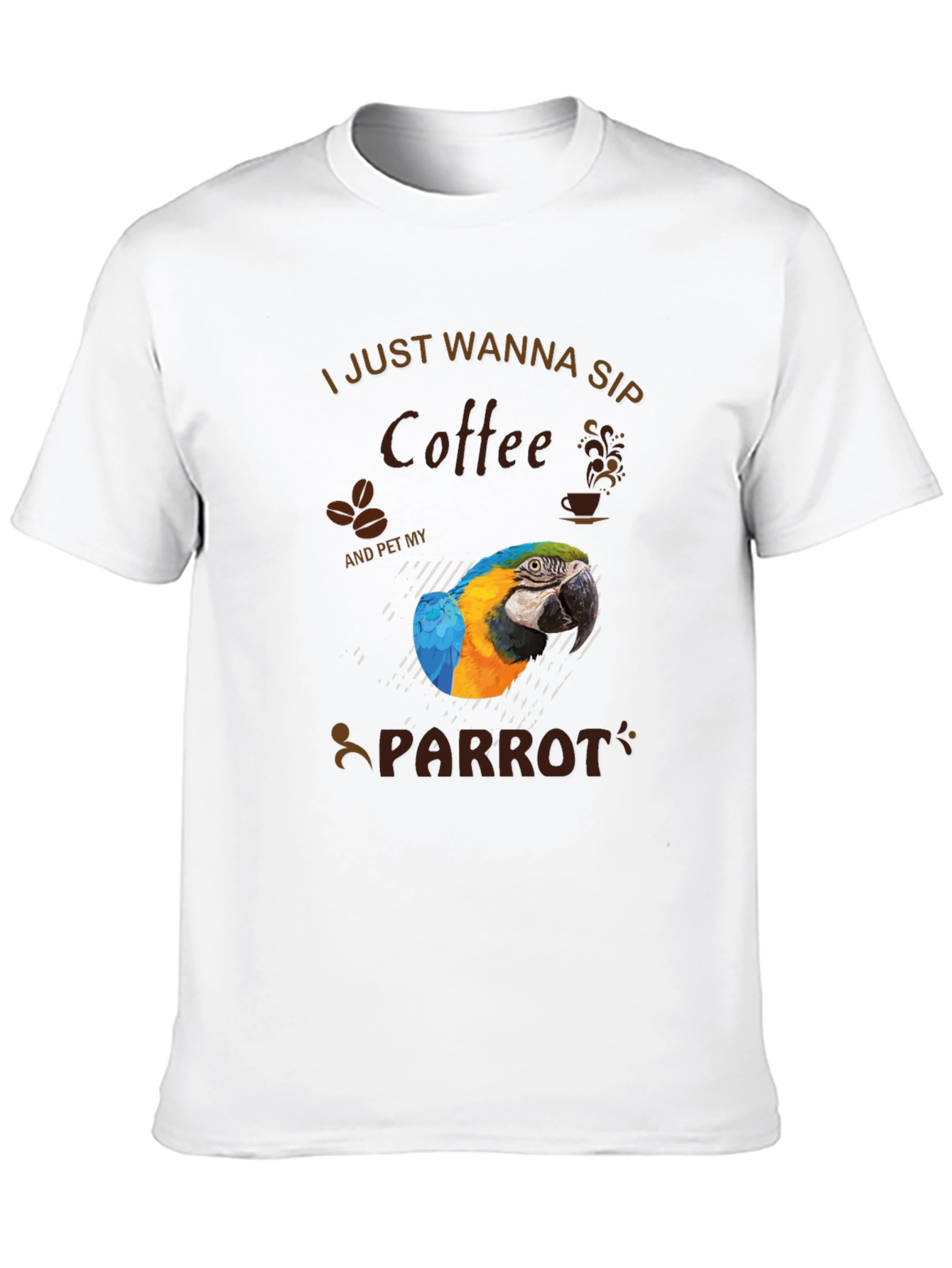 Coffee & Parrot Graphic T-Shirt