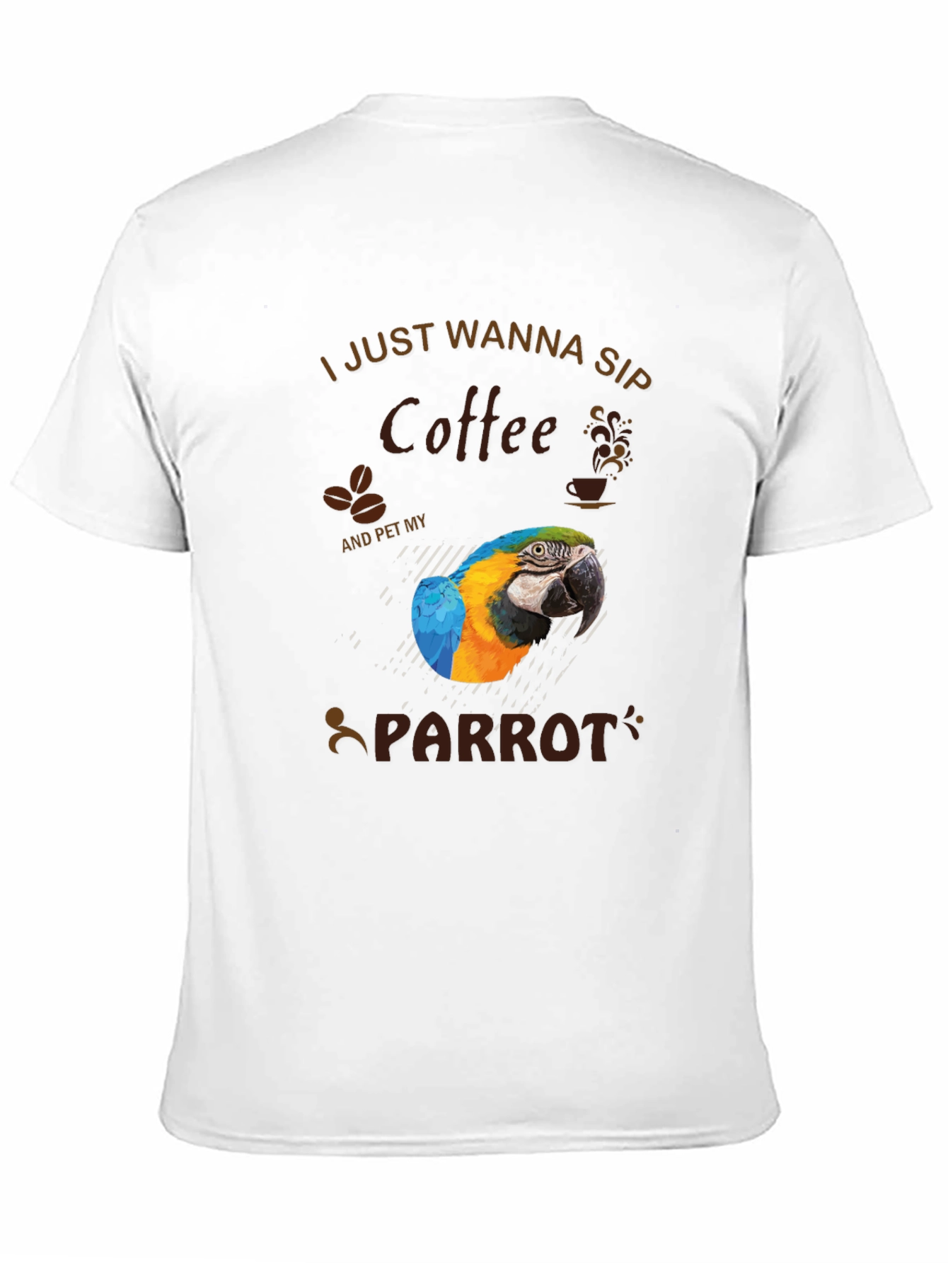 Coffee & Parrot Graphic T-Shirt