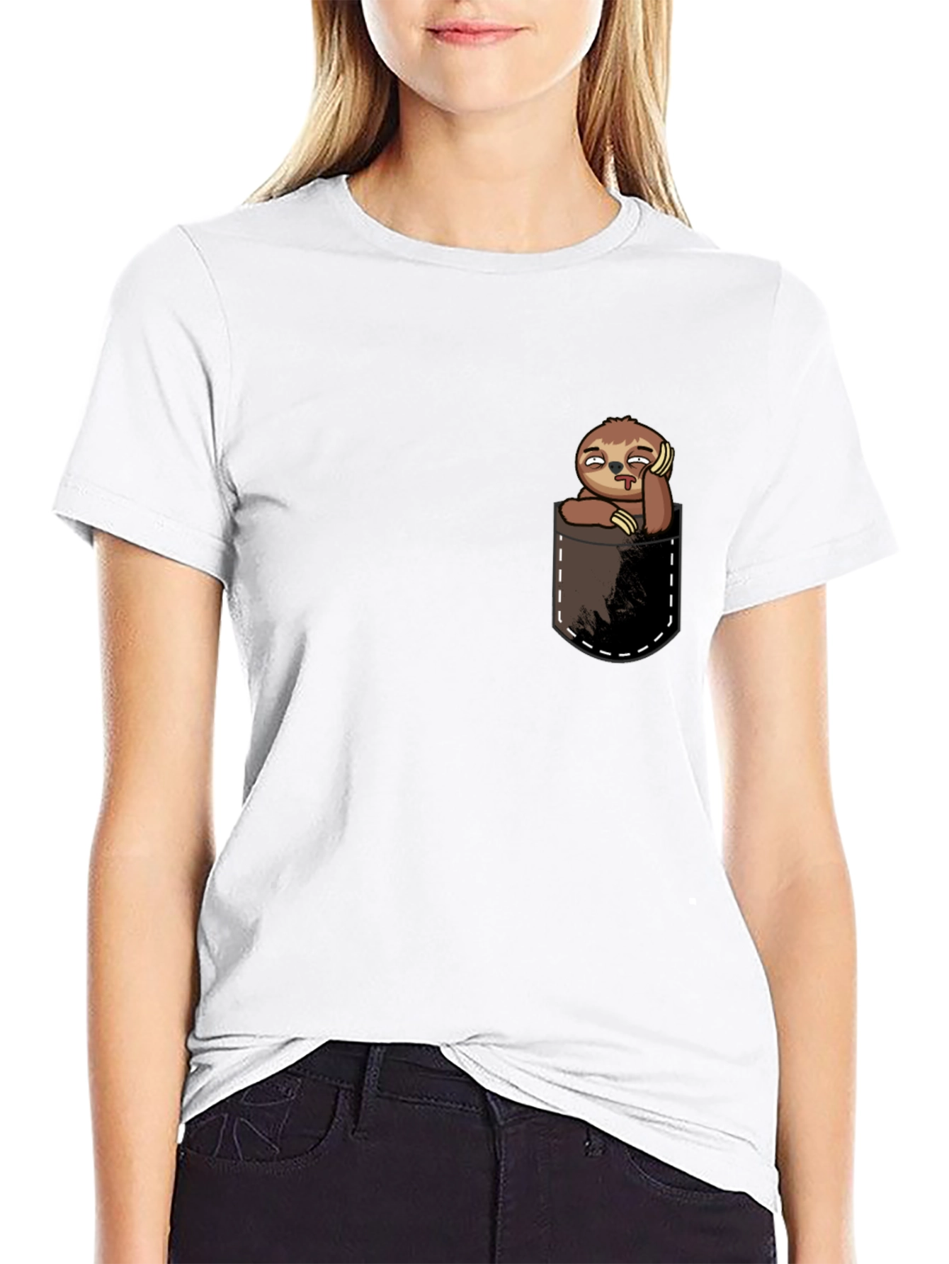 Sloth in Pocket Tee - Funny Graphic T-Shirt