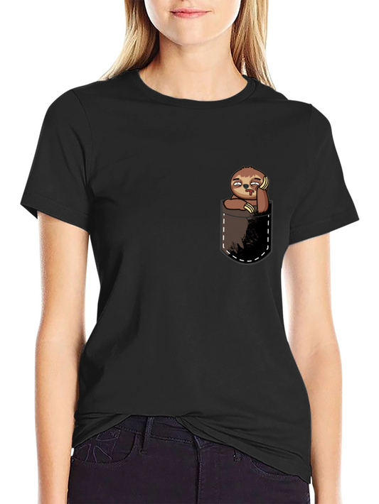Sloth in Pocket Tee - Funny Graphic T-Shirt