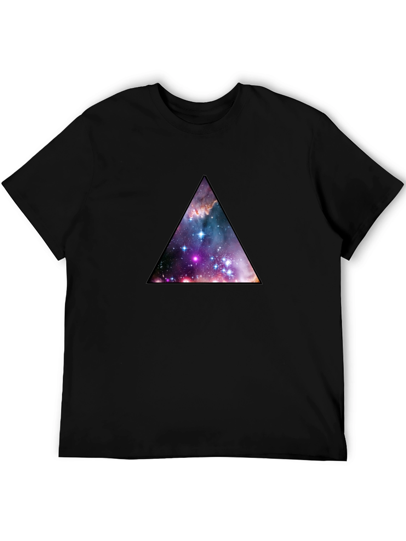 Galaxy Triangle Graphic Black T-Shirt