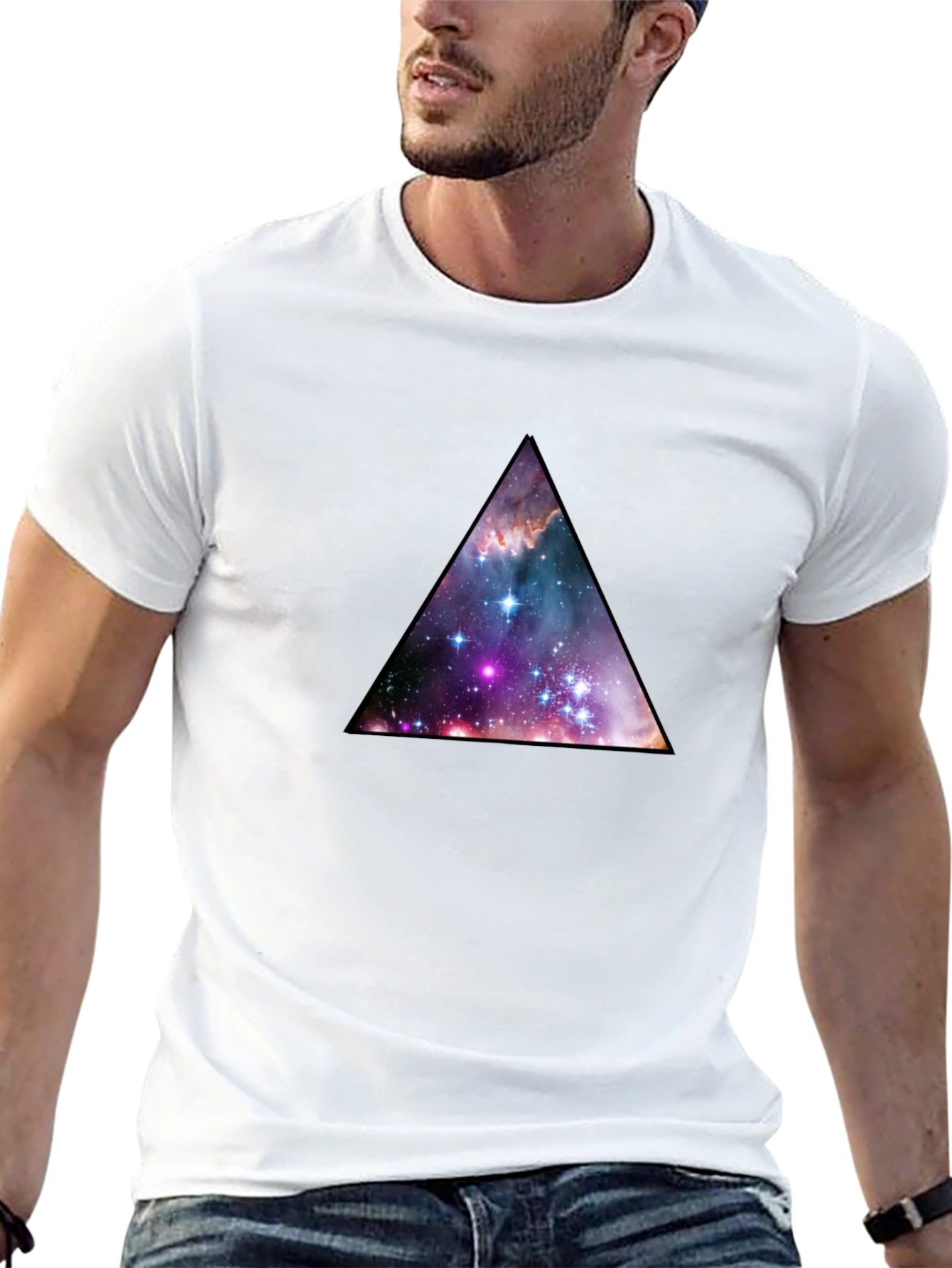 Galaxy Triangle Graphic Black T-Shirt