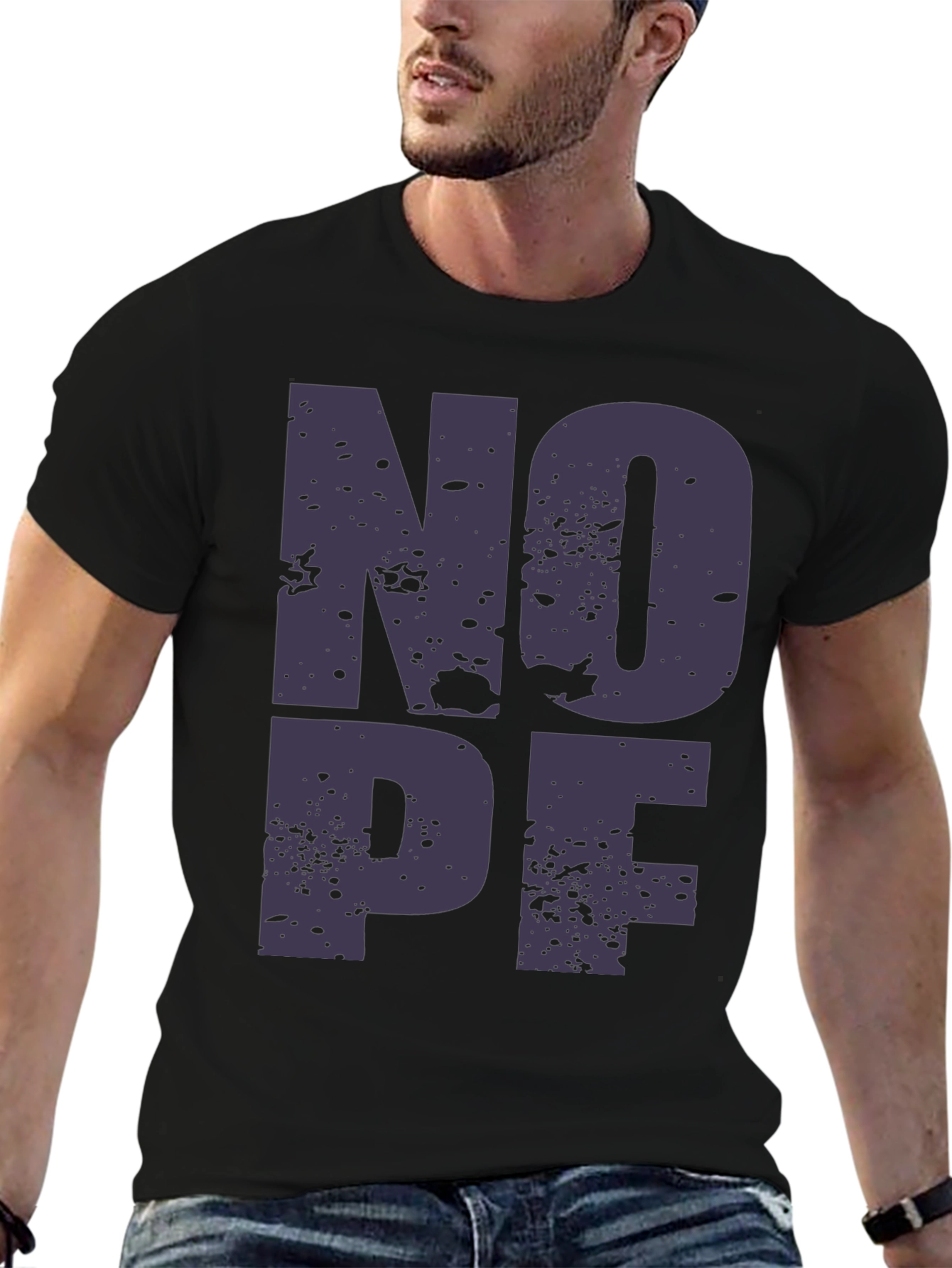 NOPE Graphic T-Shirt - Casual Black Tee