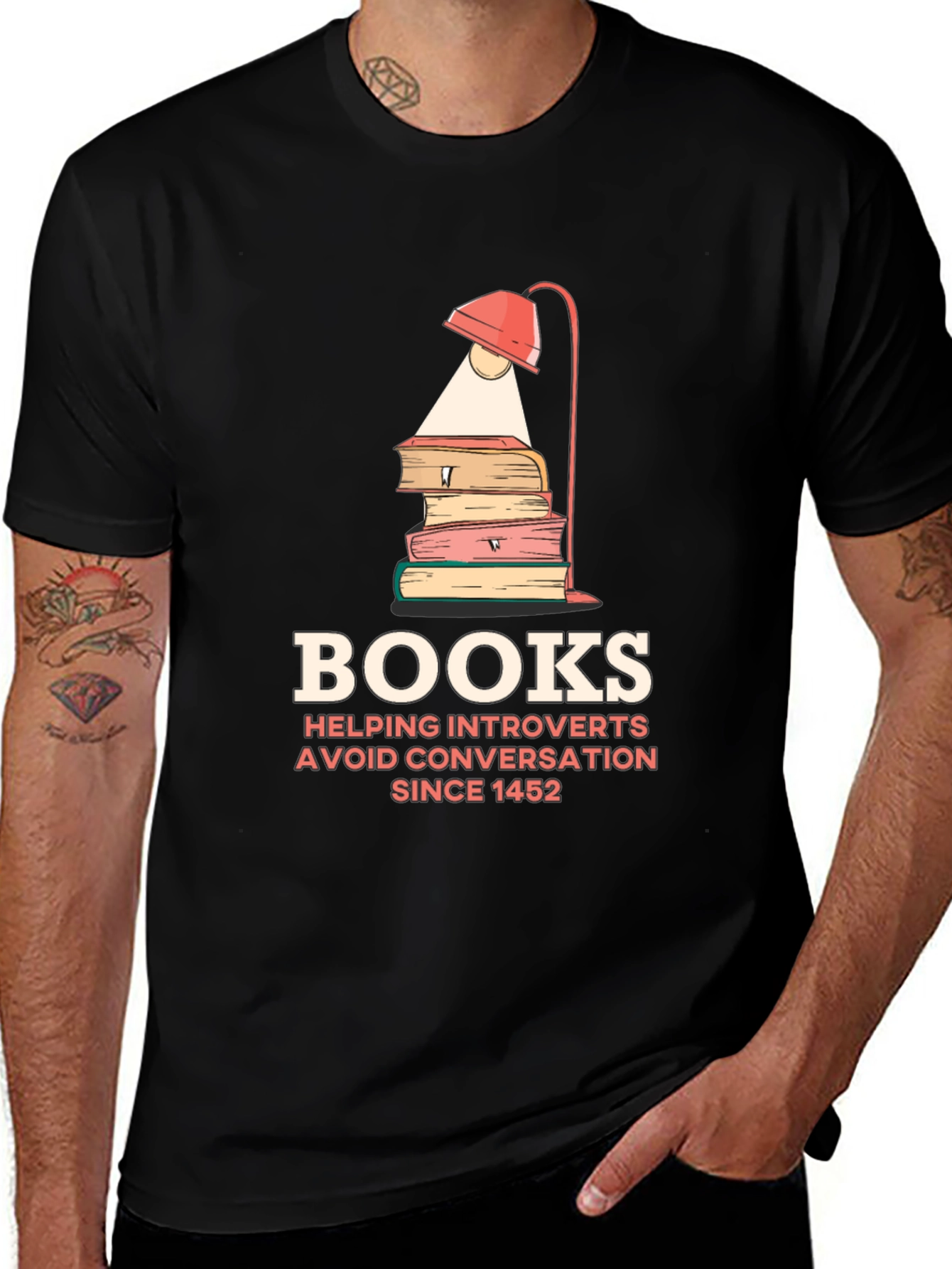 Introvert Book Lover T-Shirt - Avoid Conversations Since 1452