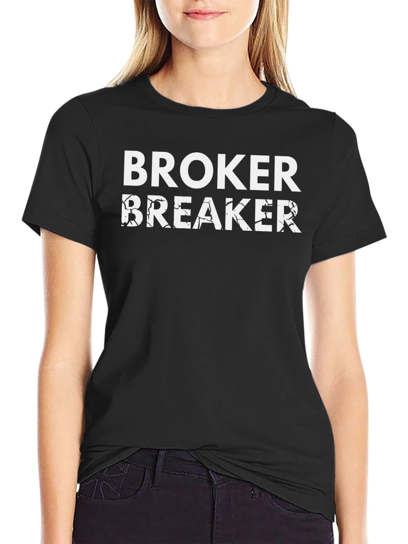 Broker Breaker Graphic Tee - Black Cotton T-Shirt