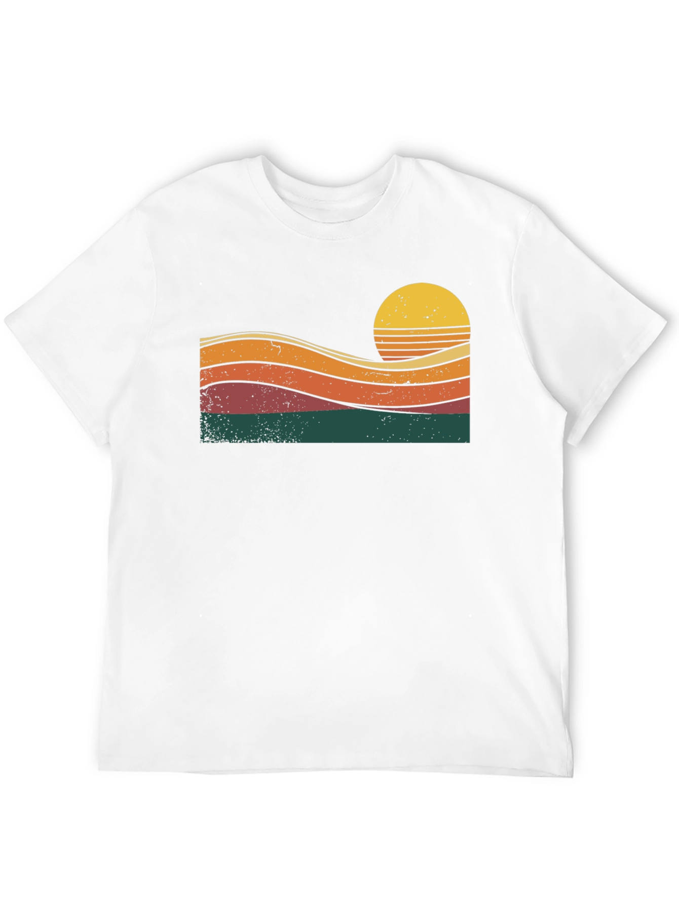 Retro Sunset Graphic Tee - Black