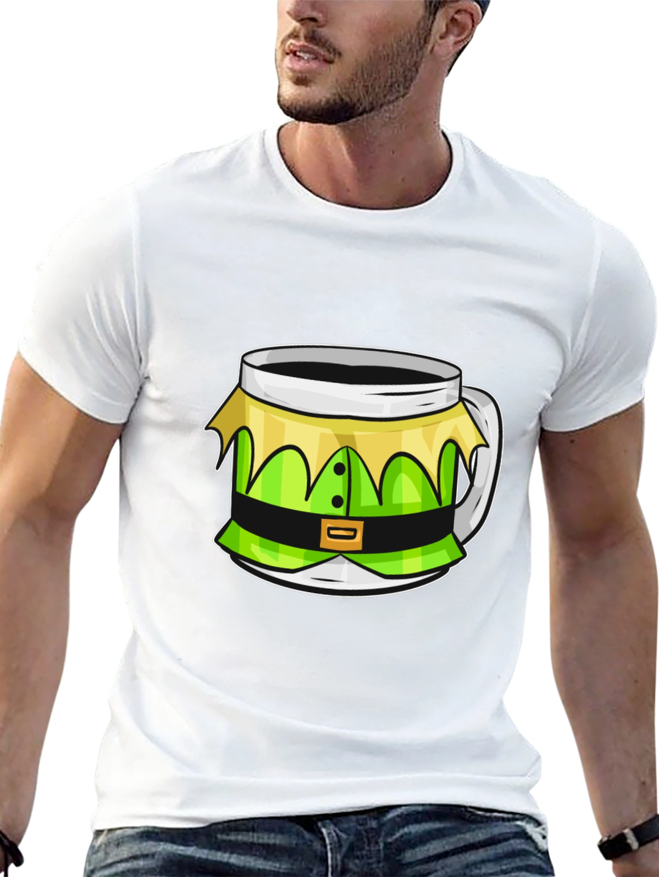 Festive Elf Mug T-Shirt - Holiday Cheer!