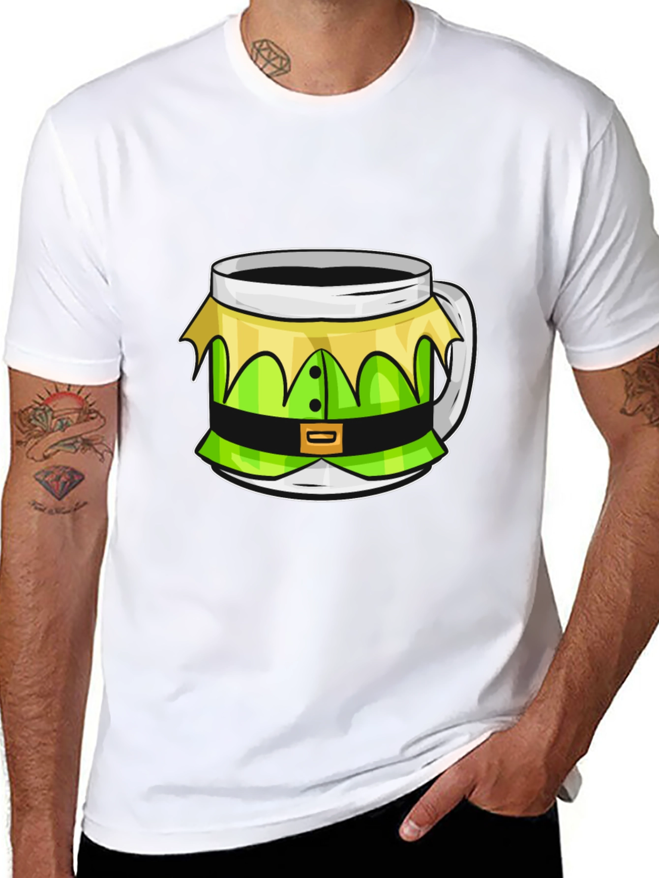 Festive Elf Mug T-Shirt - Holiday Cheer!
