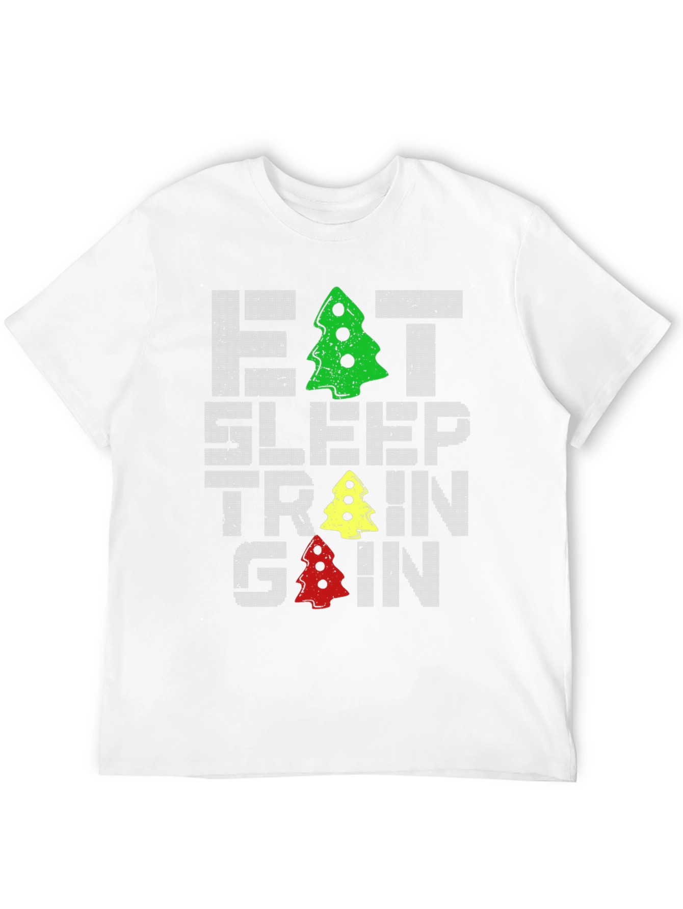 Eat Sleep Train Gain Christmas Tree T-Shirt