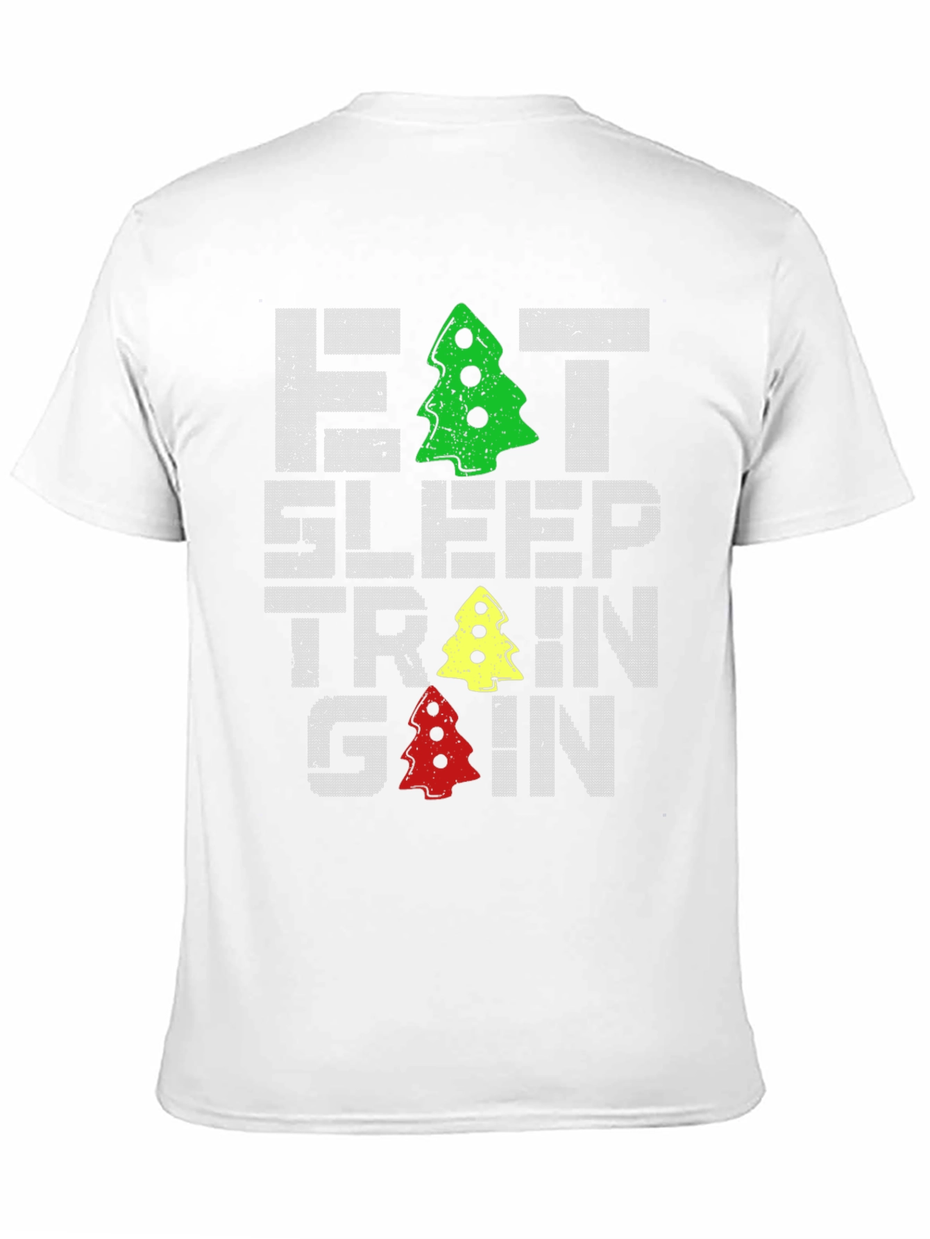 Eat Sleep Train Gain Christmas Tree T-Shirt