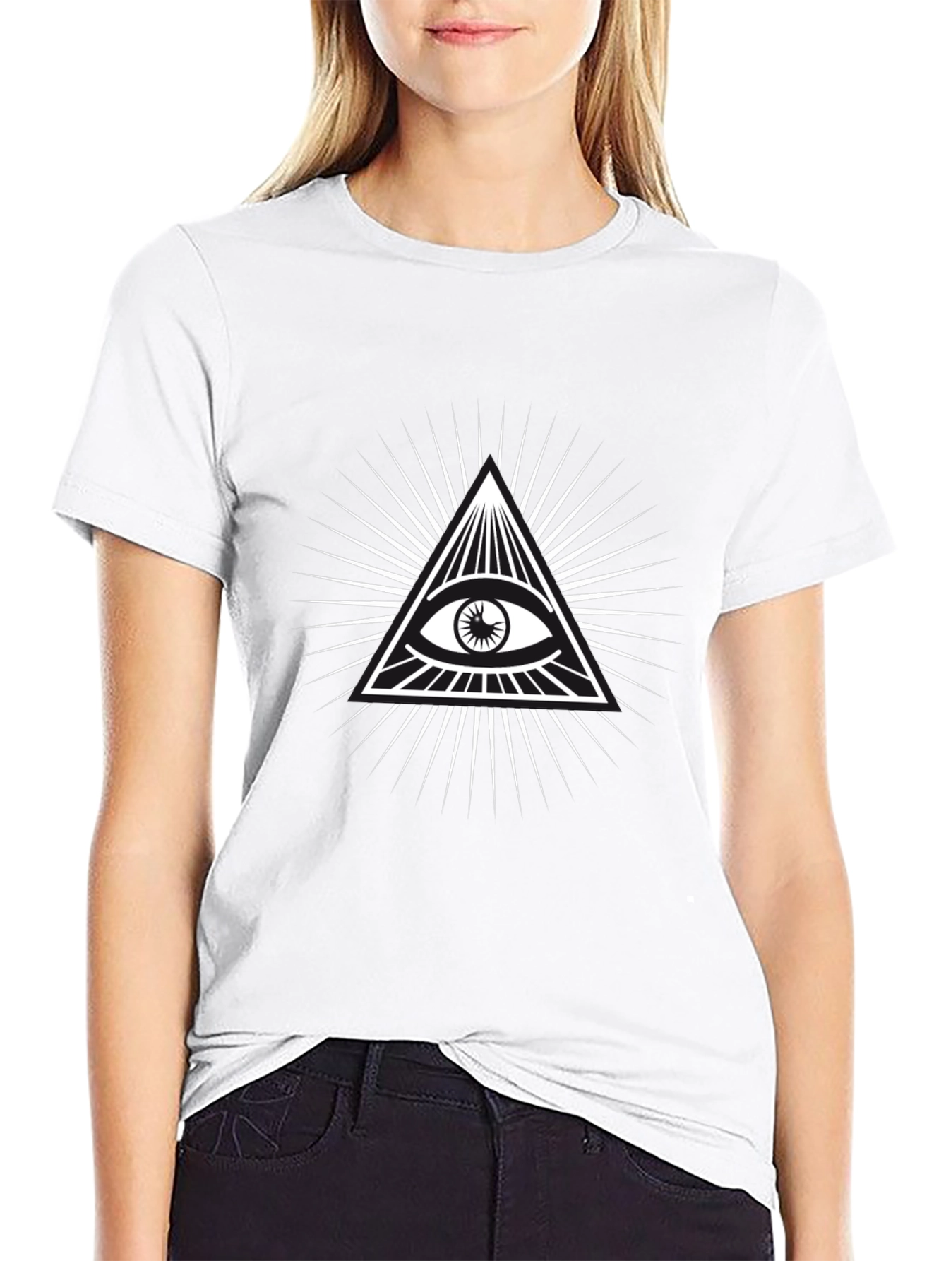 All Seeing Eye Graphic Tee - Black Cotton Blend