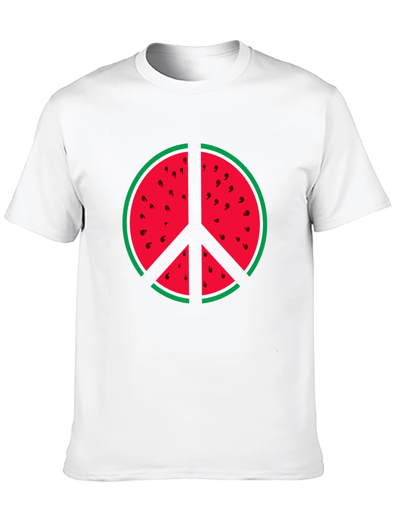 Watermelon Peace Sign Graphic Tee - Summer Vibes