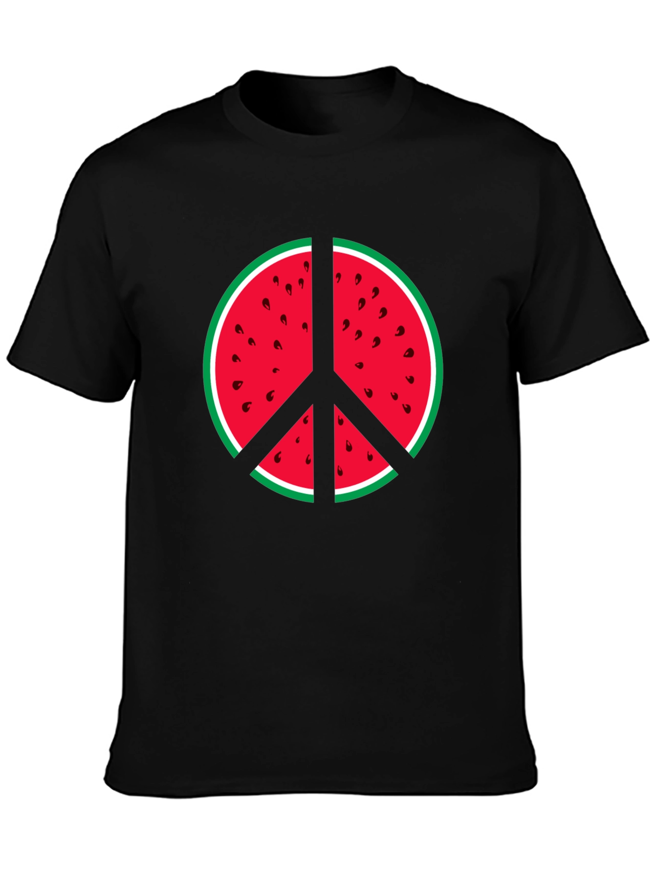 Watermelon Peace Sign Graphic Tee - Summer Vibes