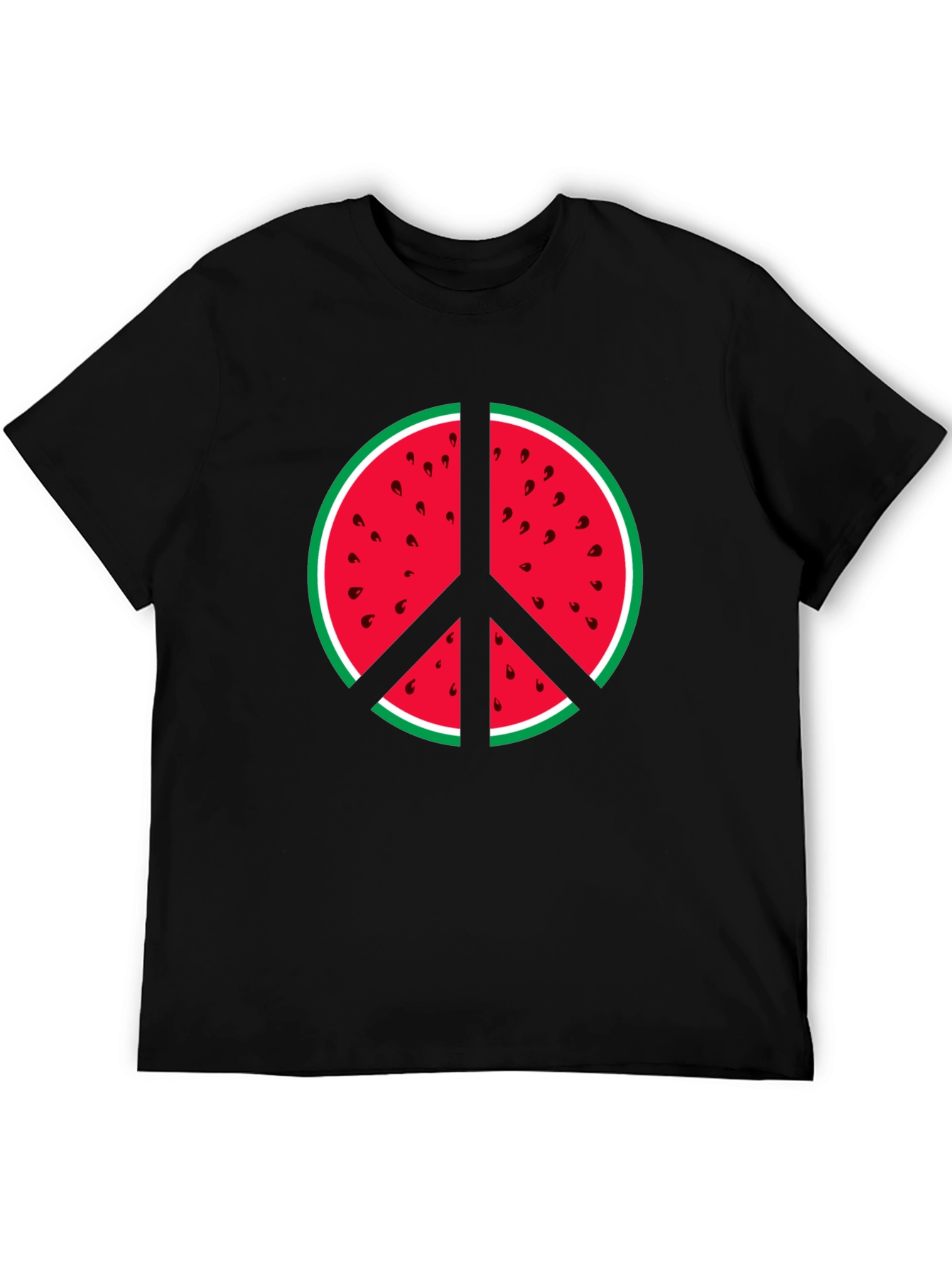 Watermelon Peace Sign Graphic Tee - Summer Vibes