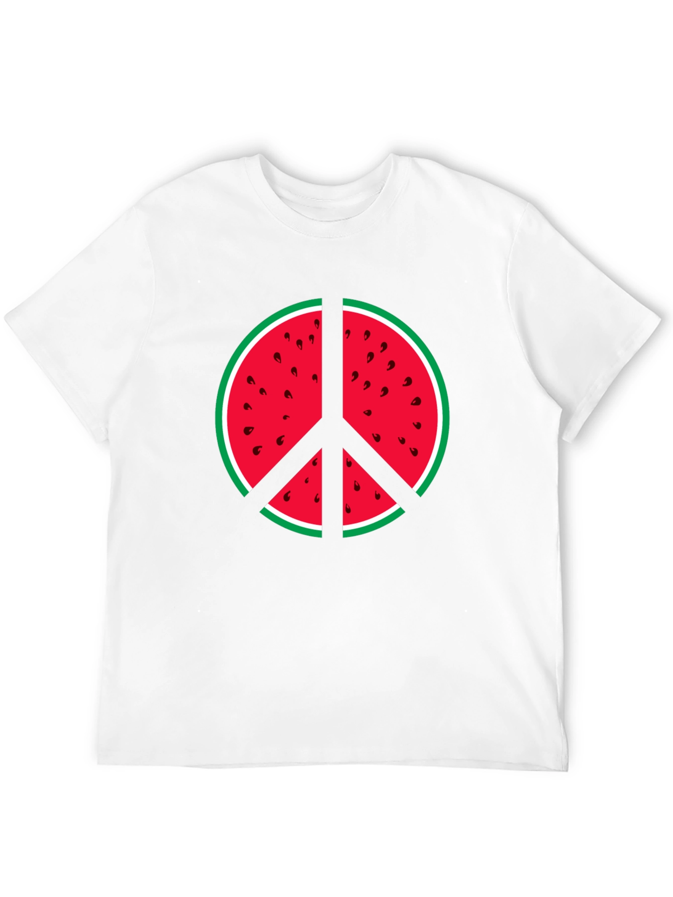 Watermelon Peace Sign Graphic Tee - Summer Vibes