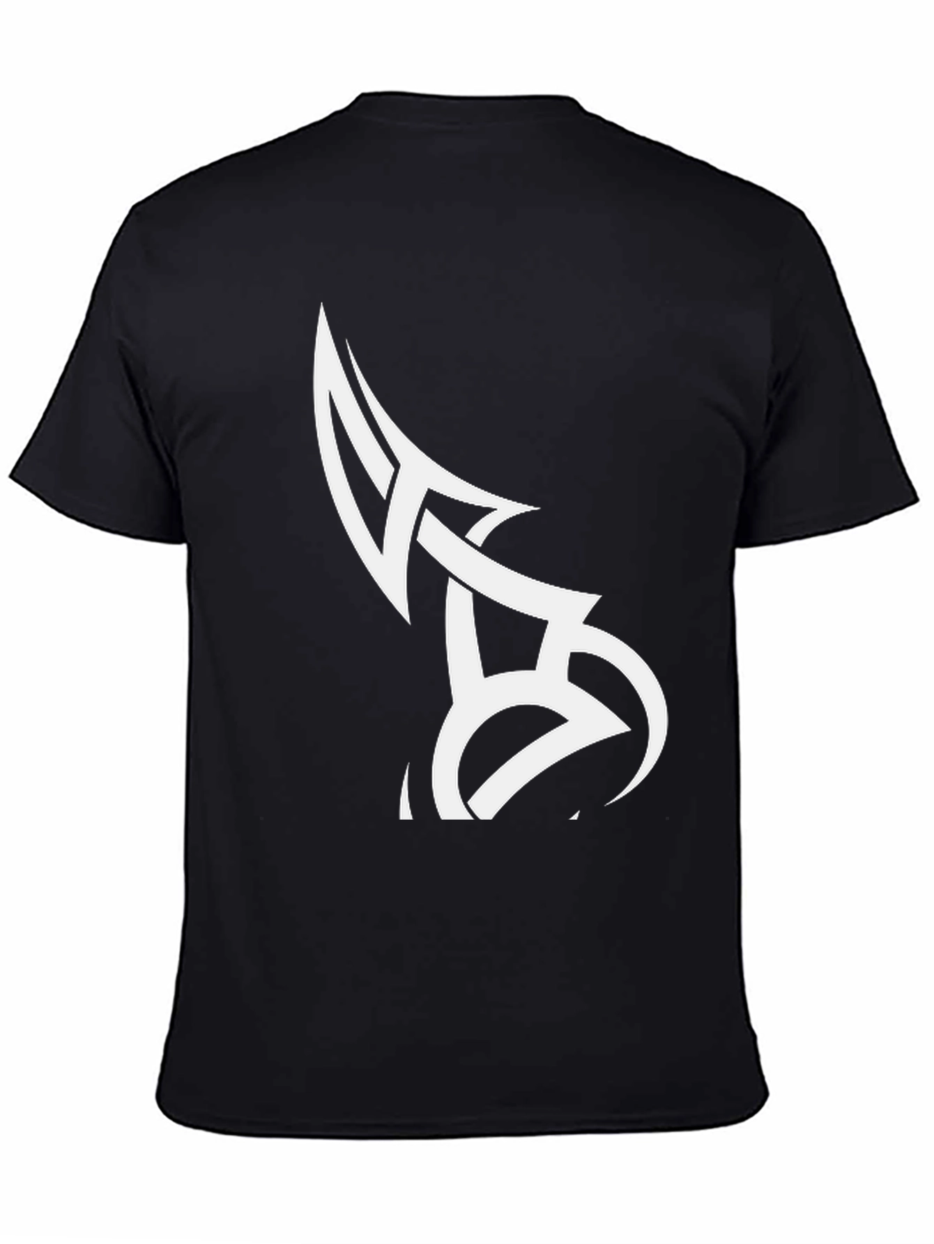 Tribal Tattoo Design Black Cotton T-Shirt