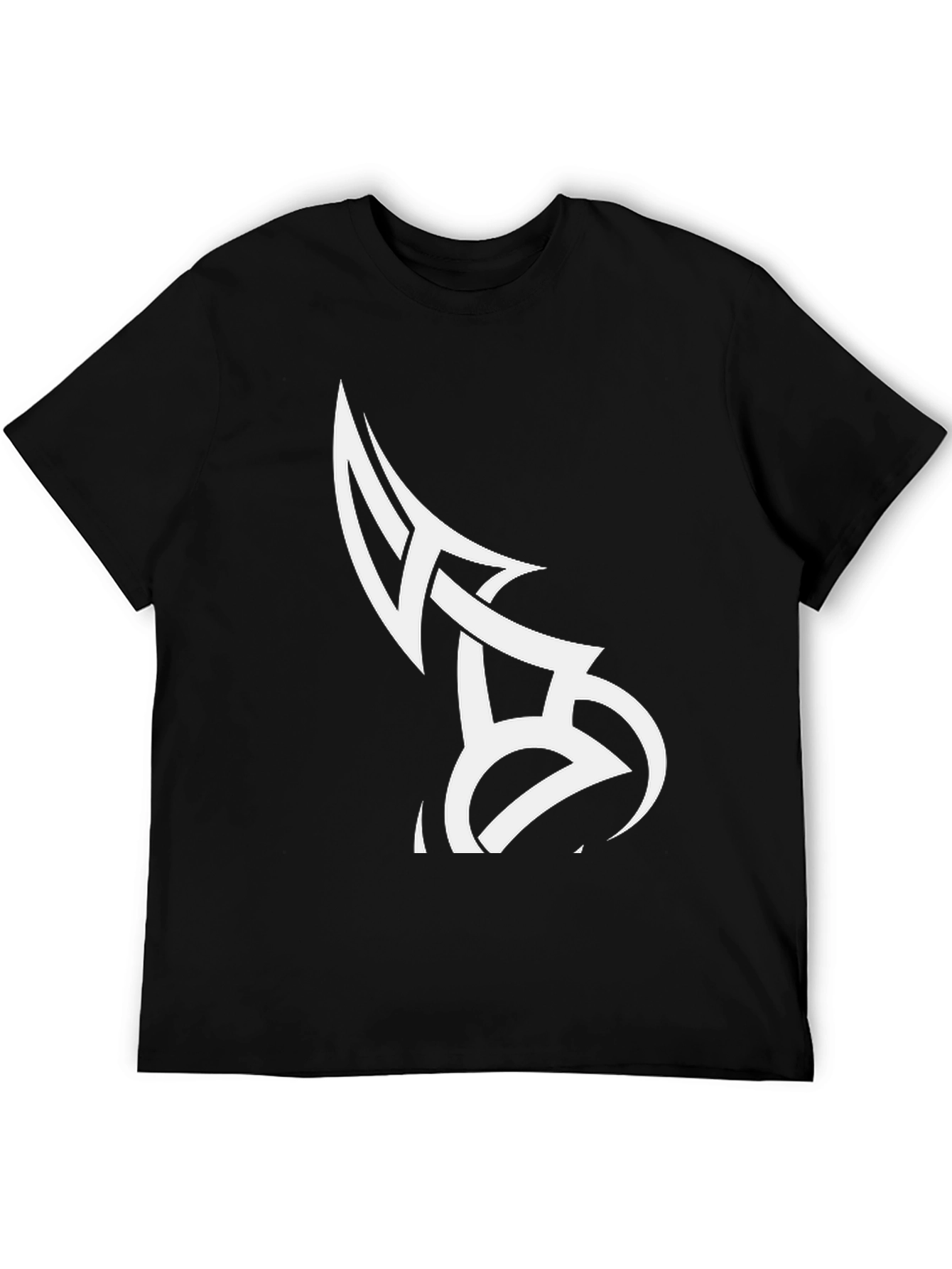 Tribal Tattoo Design Black Cotton T-Shirt