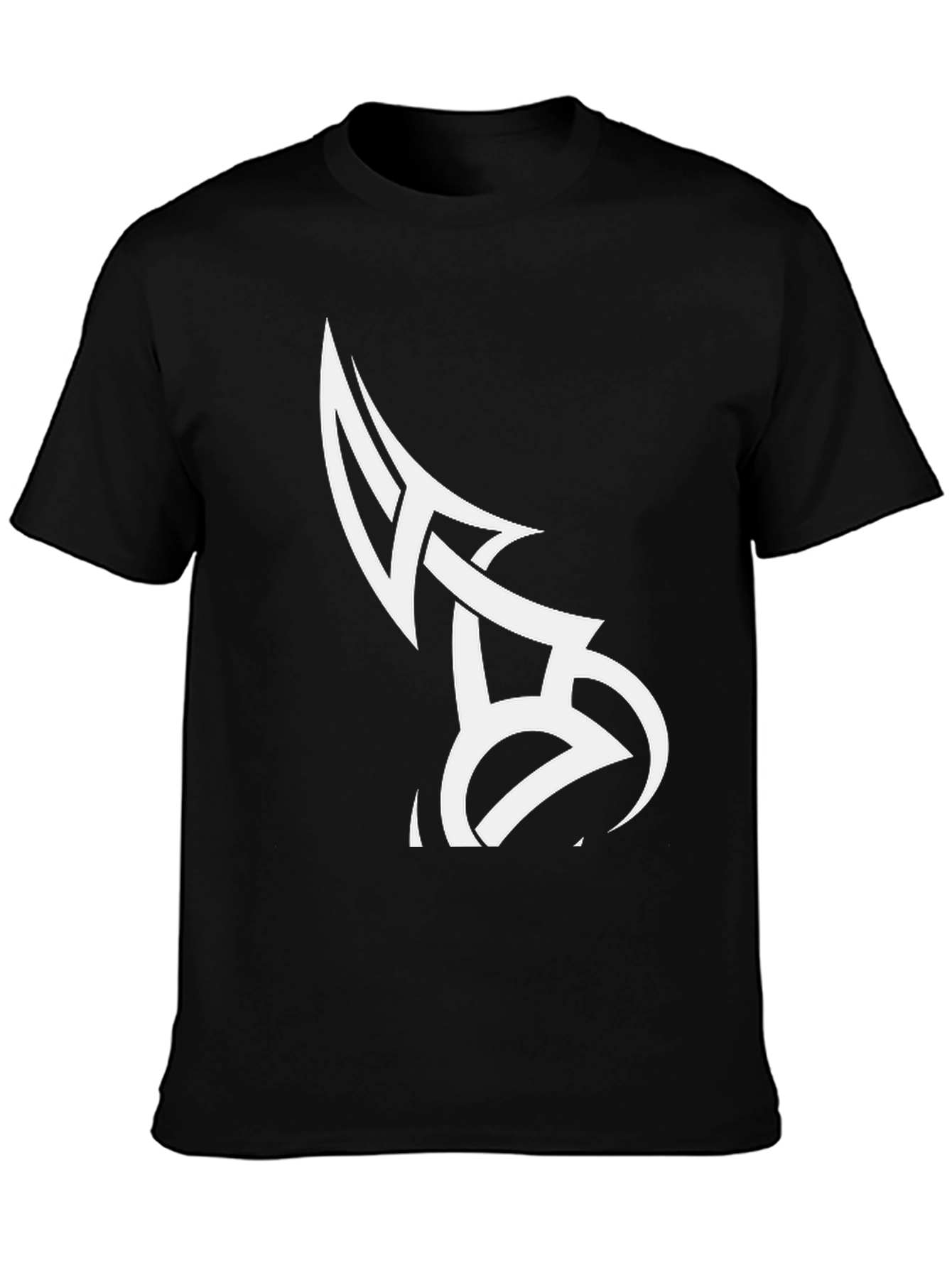 Tribal Tattoo Design Black Cotton T-Shirt