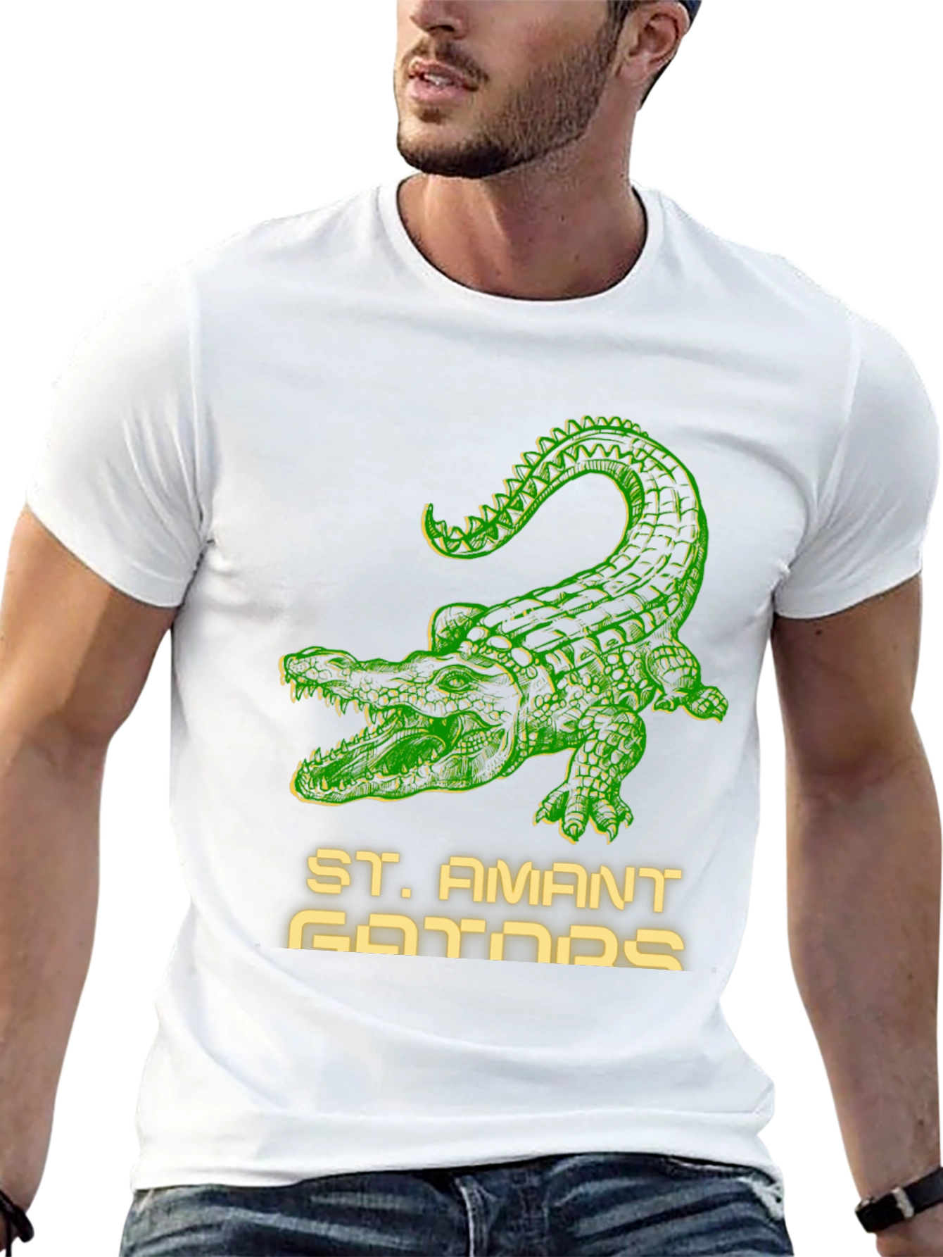 St. Amant Gators T-Shirt - Green Crocodile Design