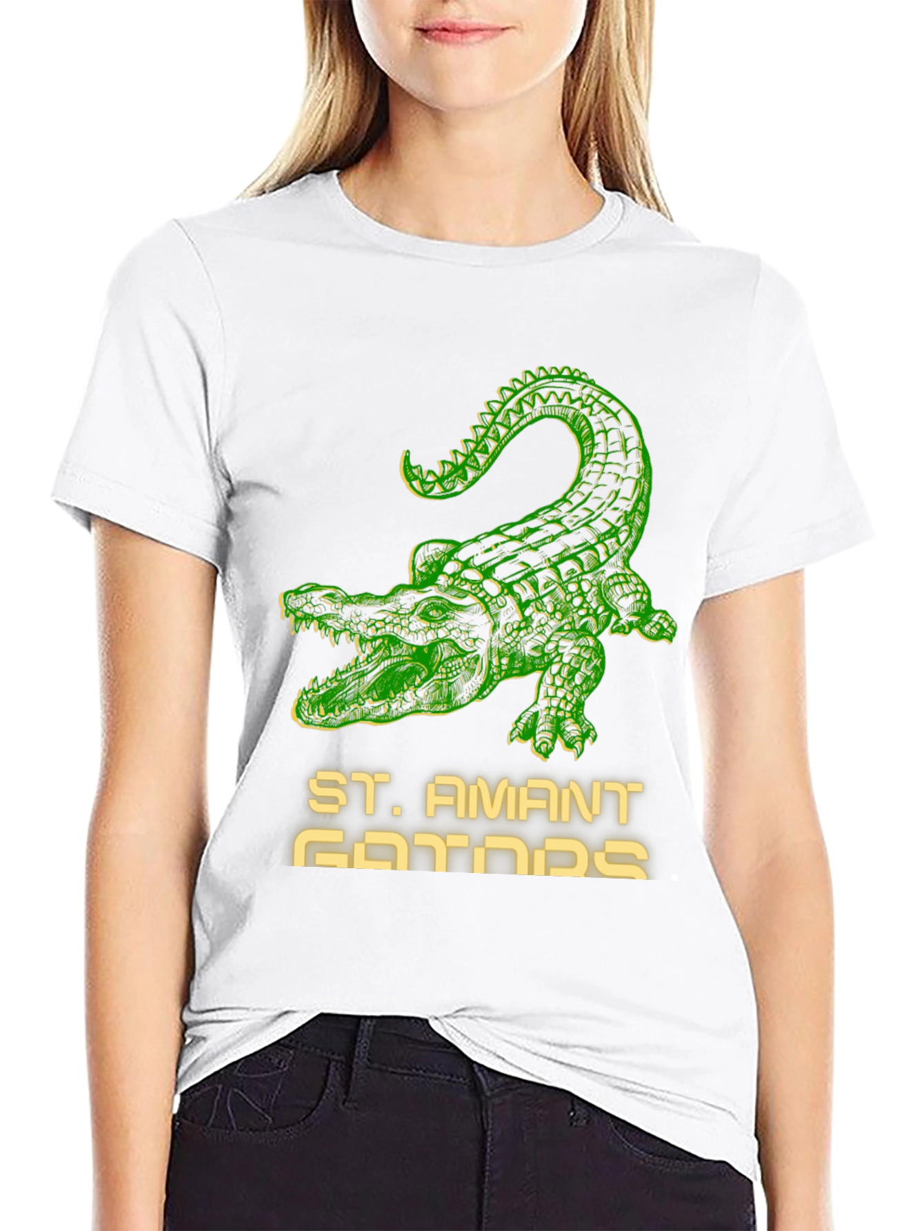 St. Amant Gators T-Shirt - Green Crocodile Design