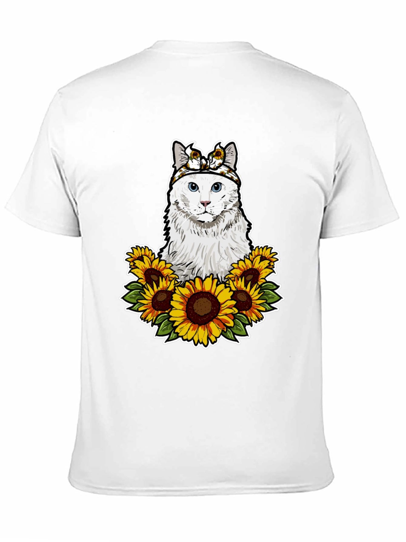 Cat Sunflower T-Shirt - Adorable Pet Graphic Tee
