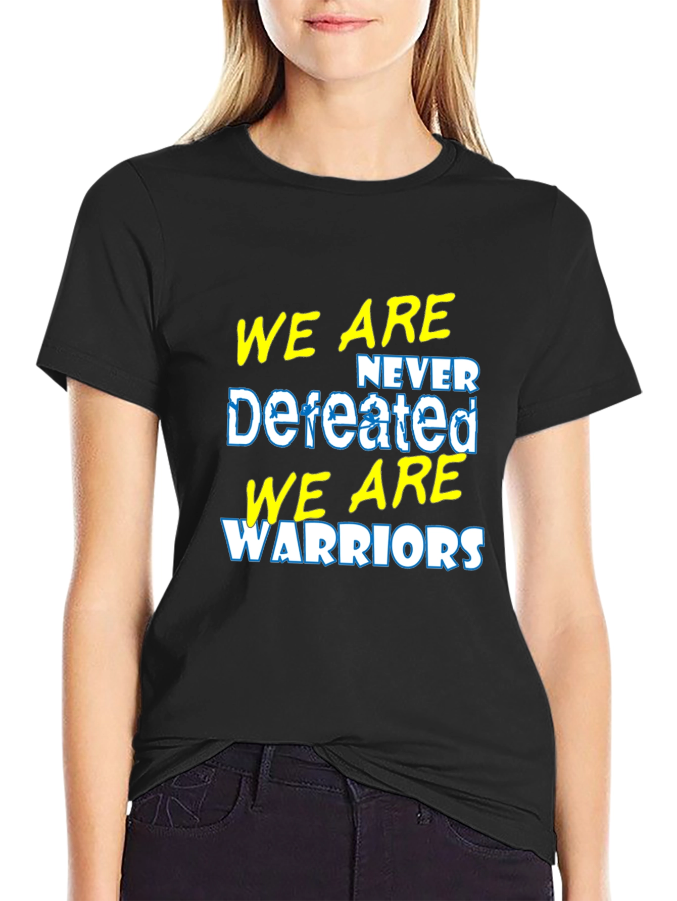 We Are Never Defeated Warriors Graphic T-Shirt