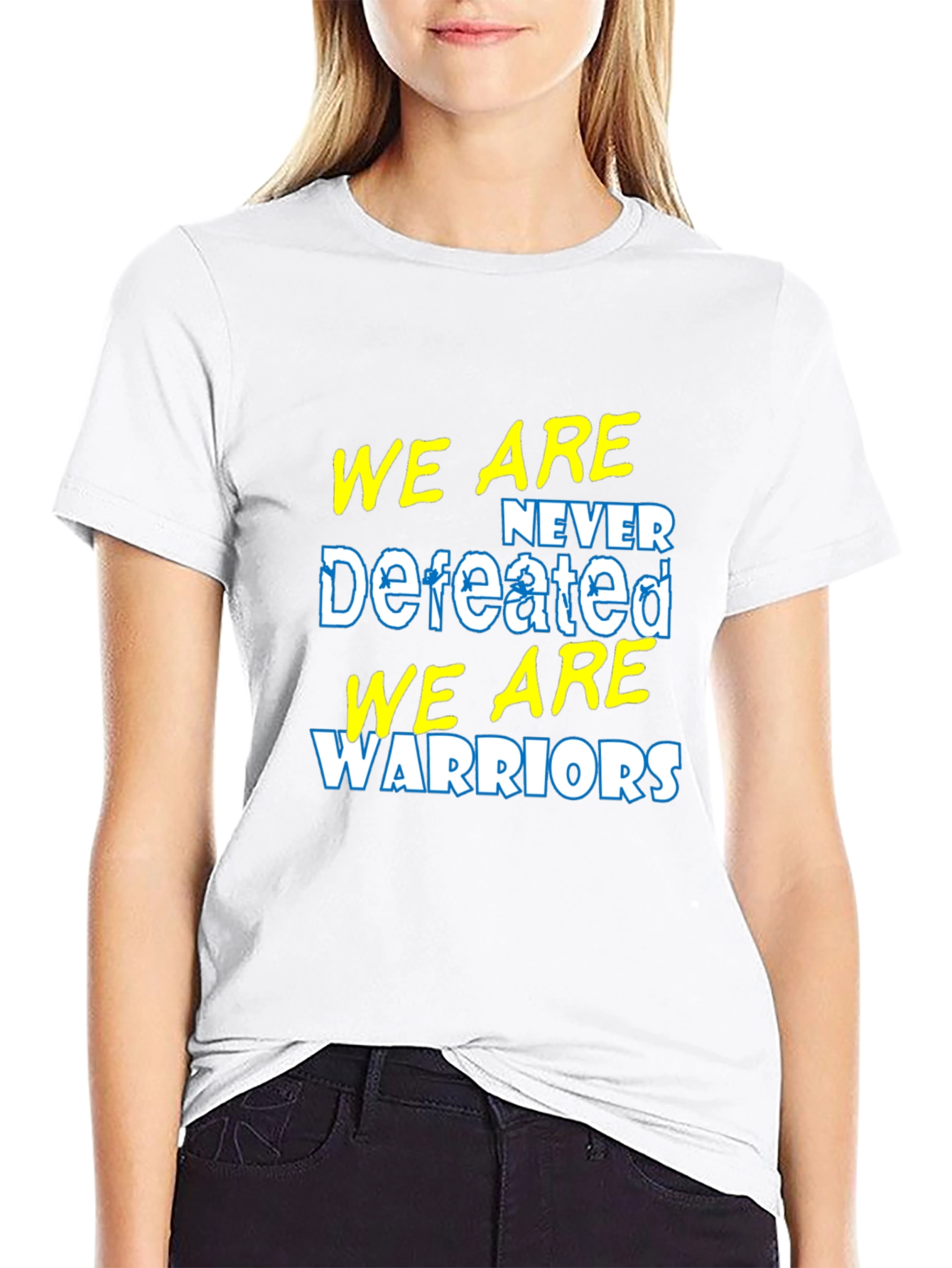 We Are Never Defeated Warriors Graphic T-Shirt