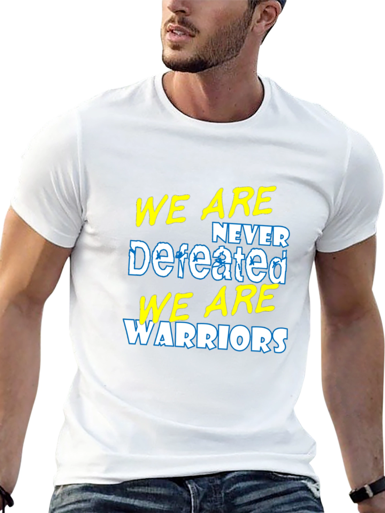 We Are Never Defeated Warriors Graphic T-Shirt