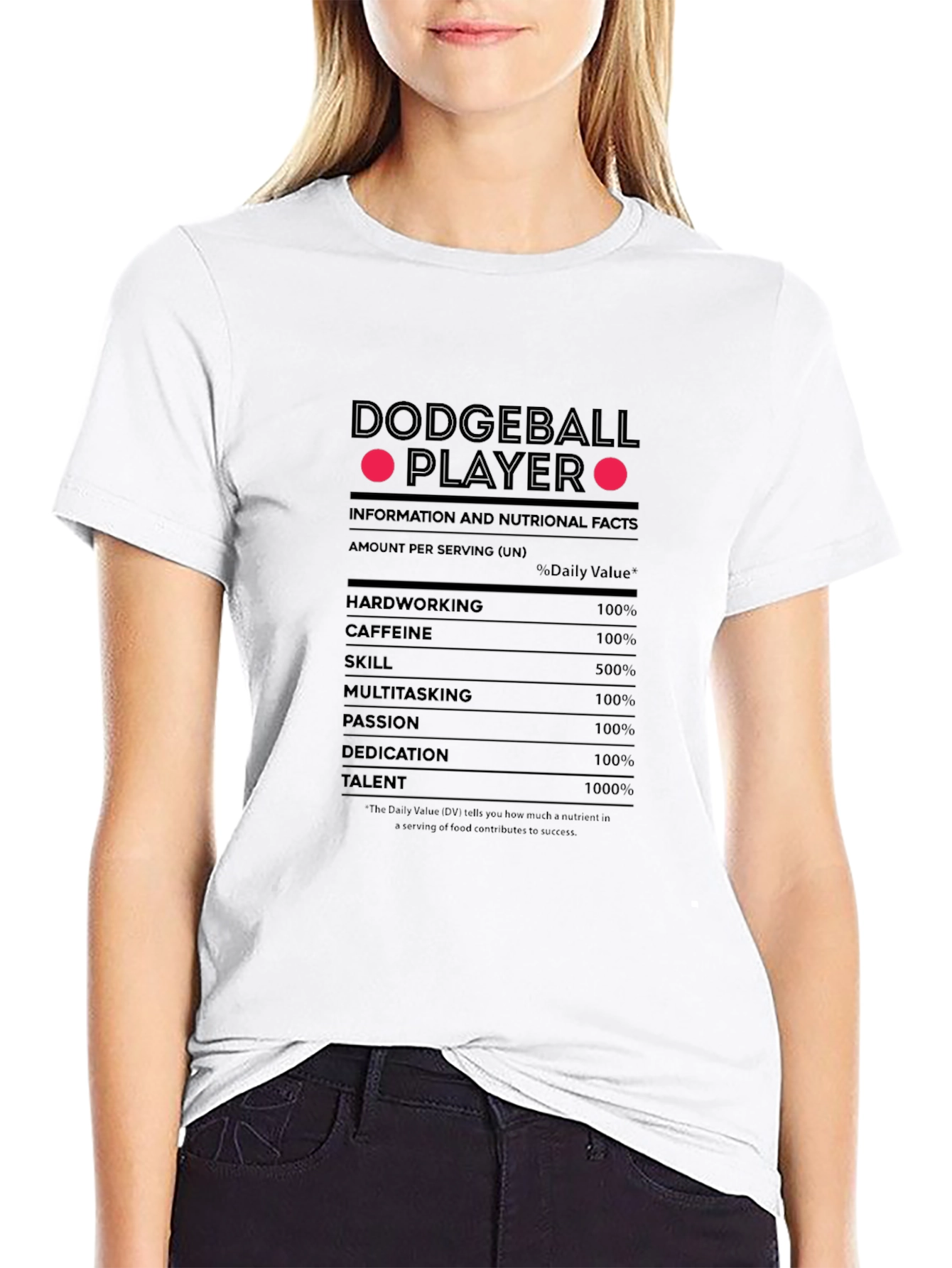 Dodgeball Player Nutrition Facts T-Shirt