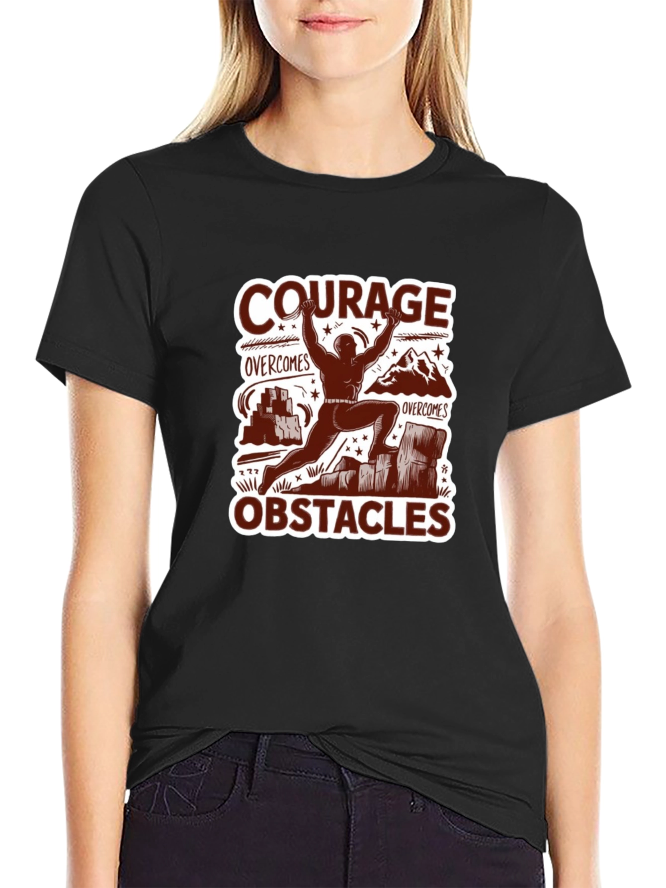 Courage Overcomes Obstacles Graphic T-Shirt