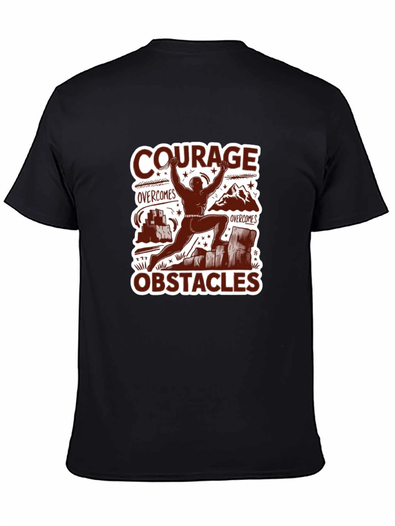 Courage Overcomes Obstacles Graphic T-Shirt