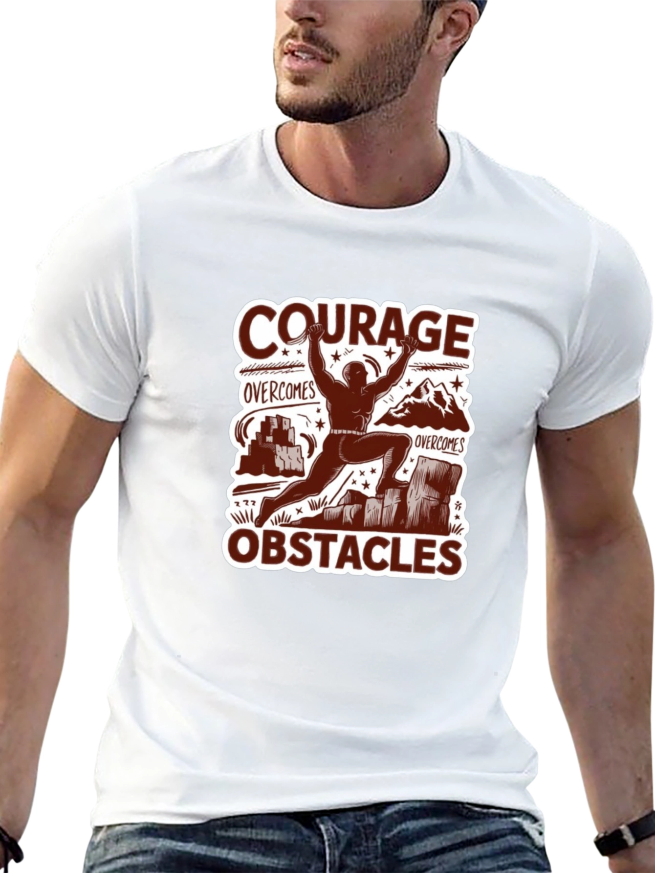 Courage Overcomes Obstacles Graphic T-Shirt