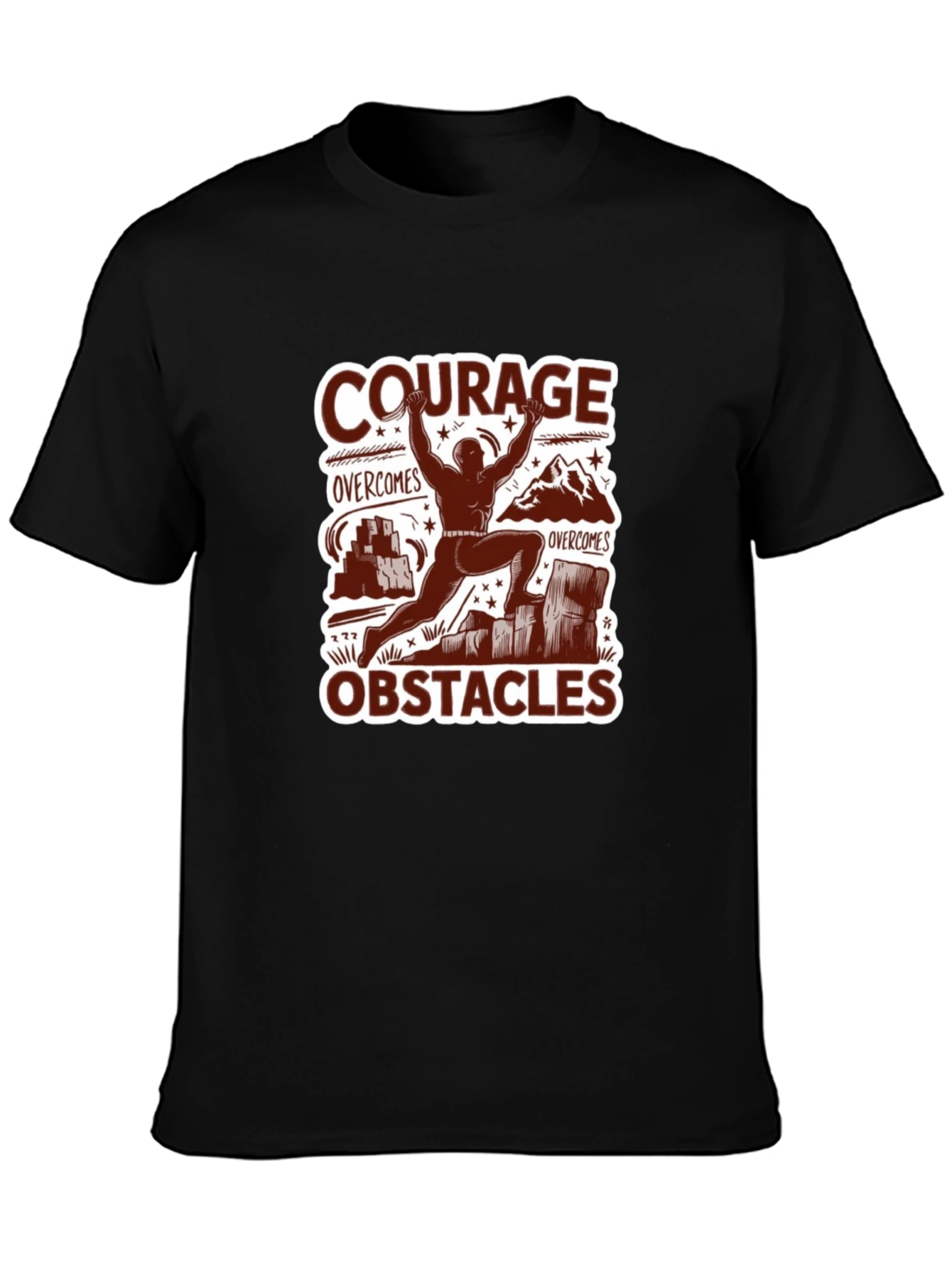 Courage Overcomes Obstacles Graphic T-Shirt