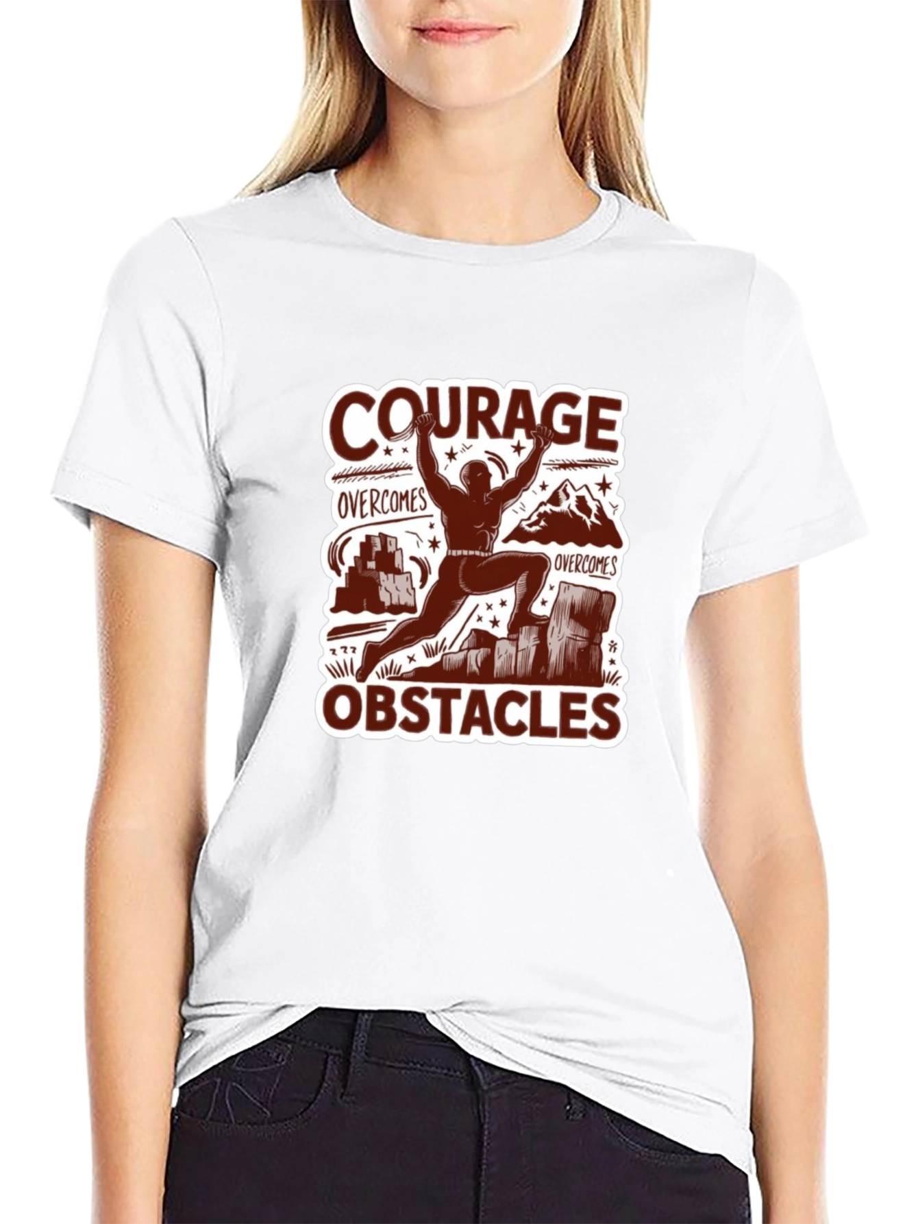 Courage Overcomes Obstacles Graphic T-Shirt