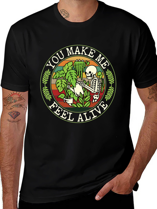 You Make Me Feel Alive Skeleton Gardener Graphic Tee