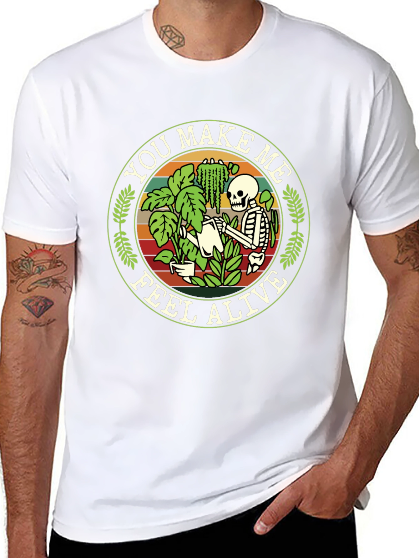 You Make Me Feel Alive Skeleton Gardener Graphic Tee