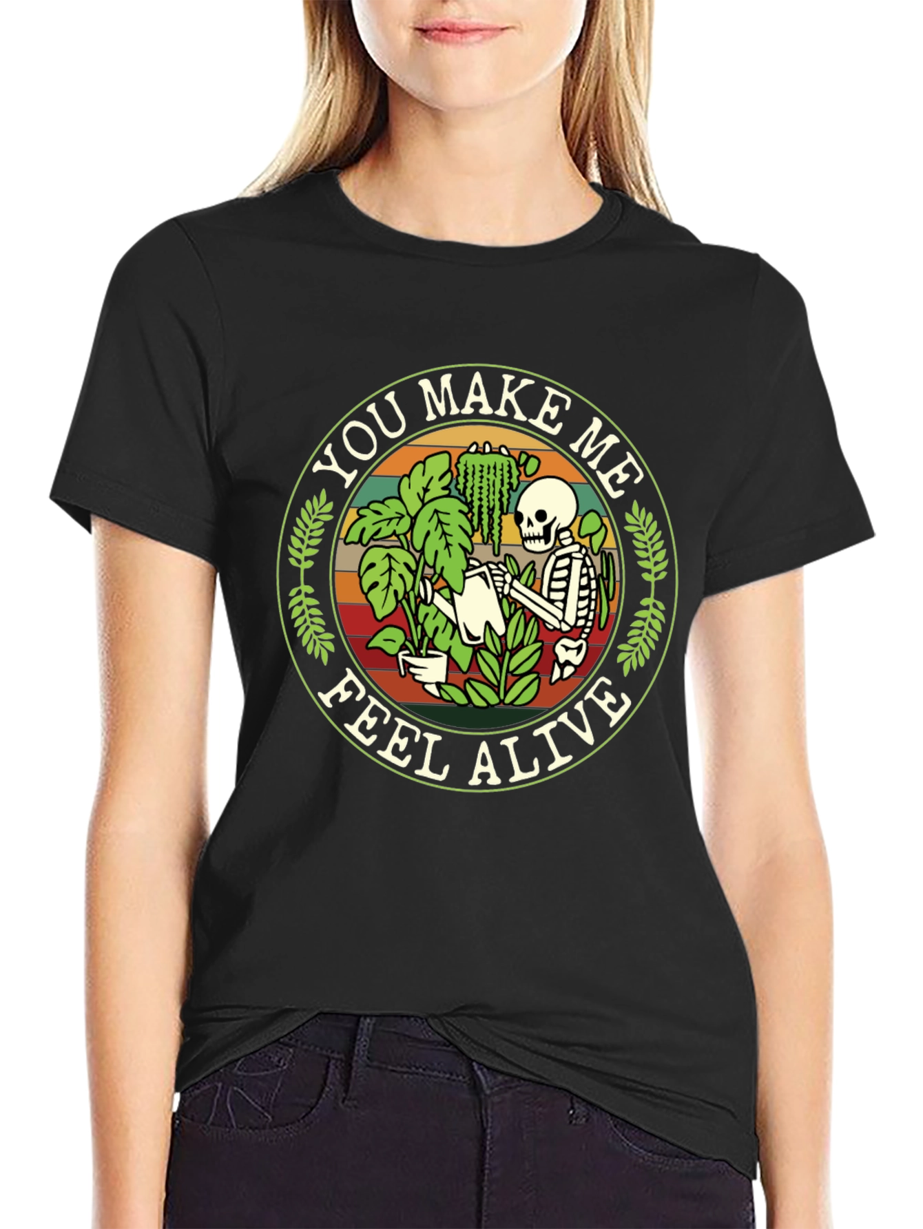 You Make Me Feel Alive Skeleton Gardener Graphic Tee