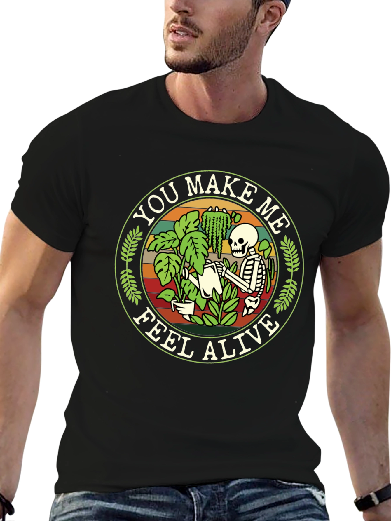 You Make Me Feel Alive Skeleton Gardener Graphic Tee