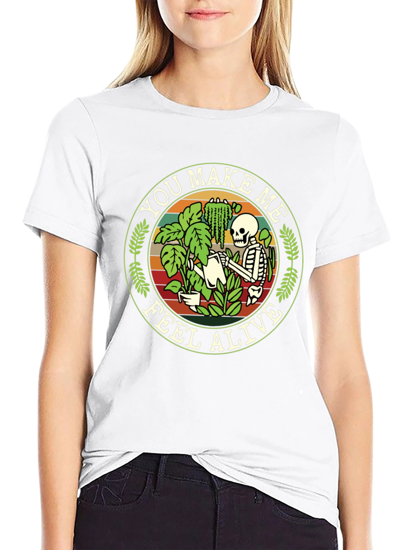 You Make Me Feel Alive Skeleton Gardener Graphic Tee