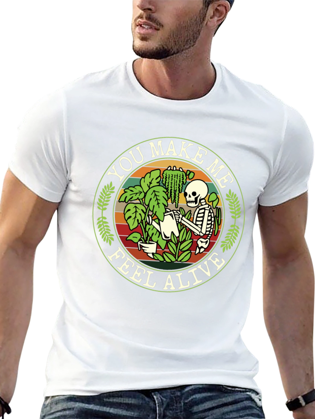 You Make Me Feel Alive Skeleton Gardener Graphic Tee