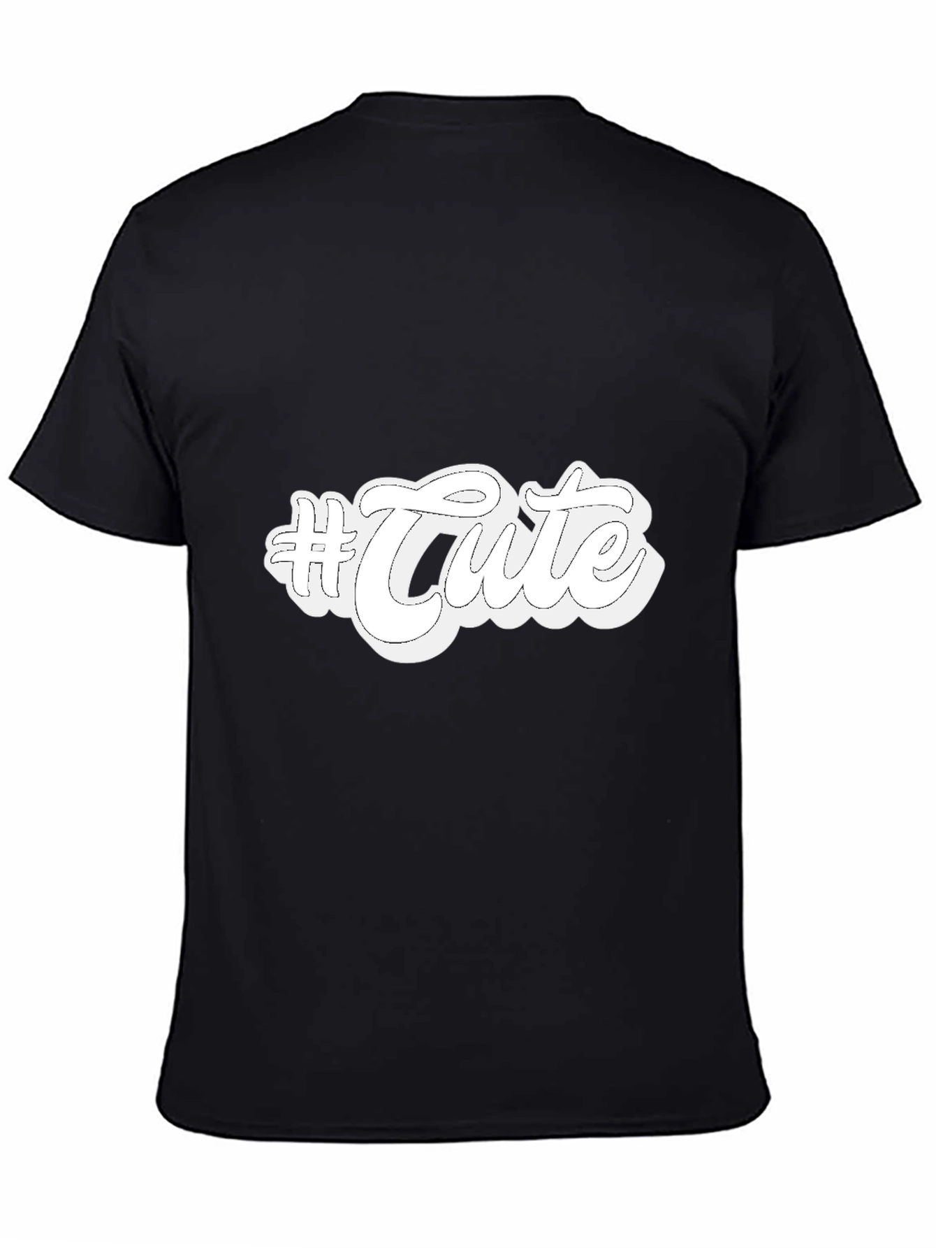 #Cute Graphic Print Black T-Shirt