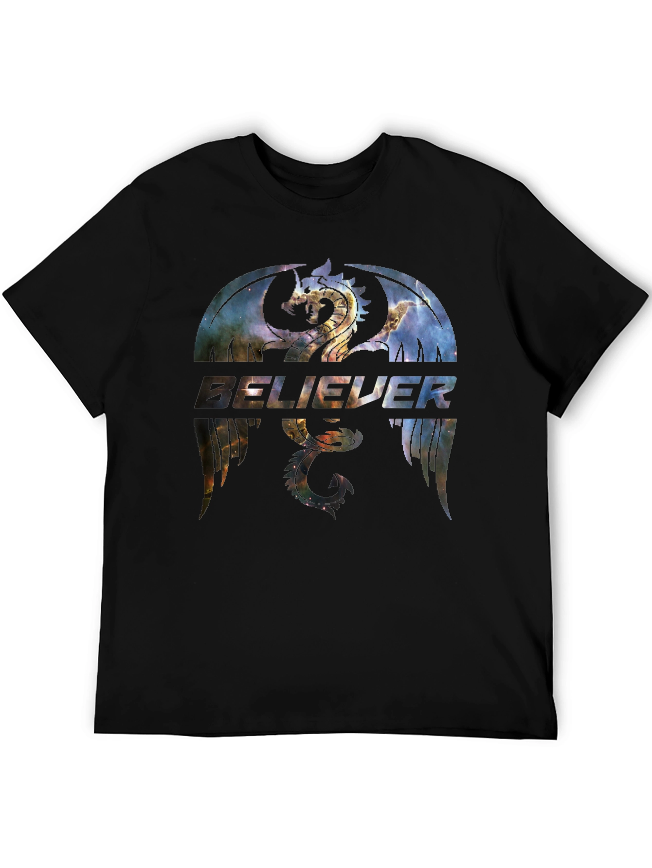 Believer Dragon Galaxy Graphic T-Shirt