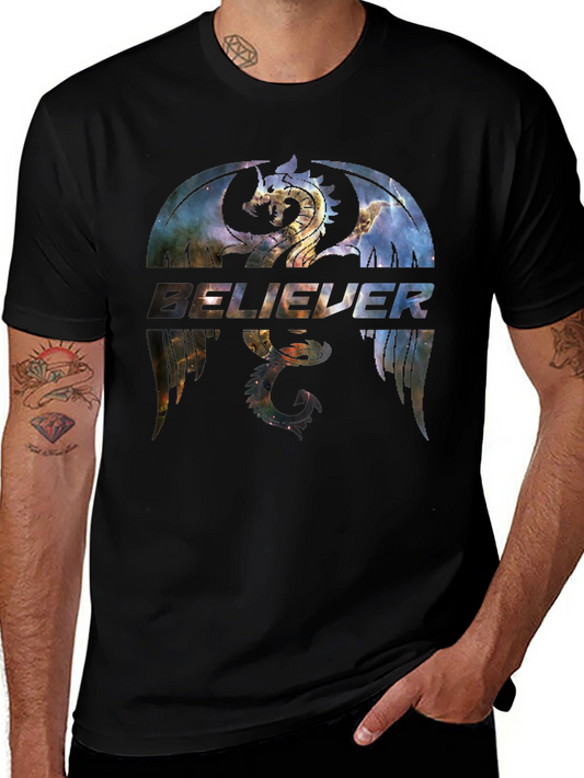 Believer Dragon Galaxy Graphic T-Shirt
