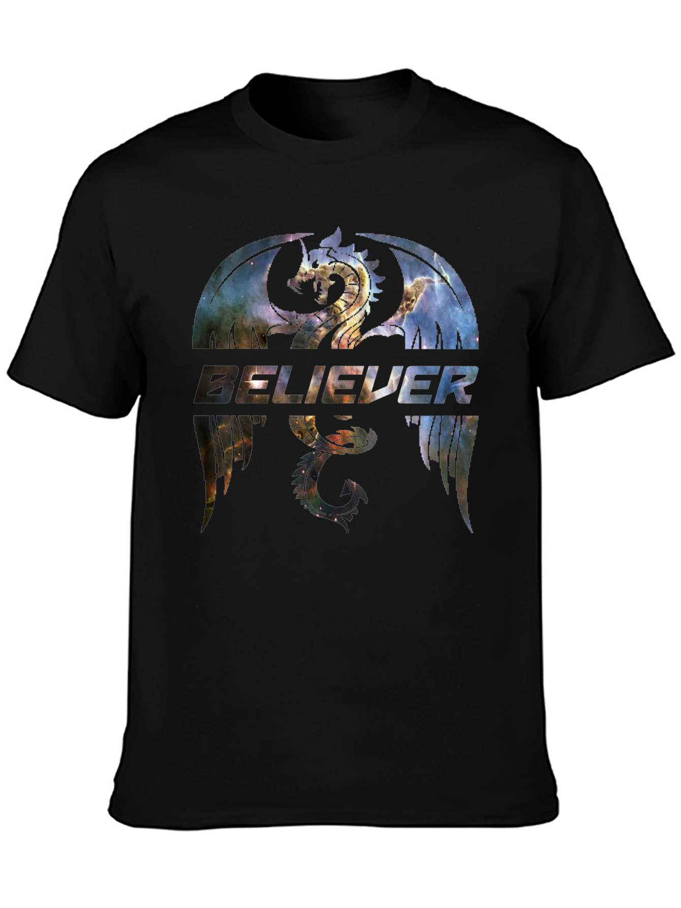 Believer Dragon Galaxy Graphic T-Shirt