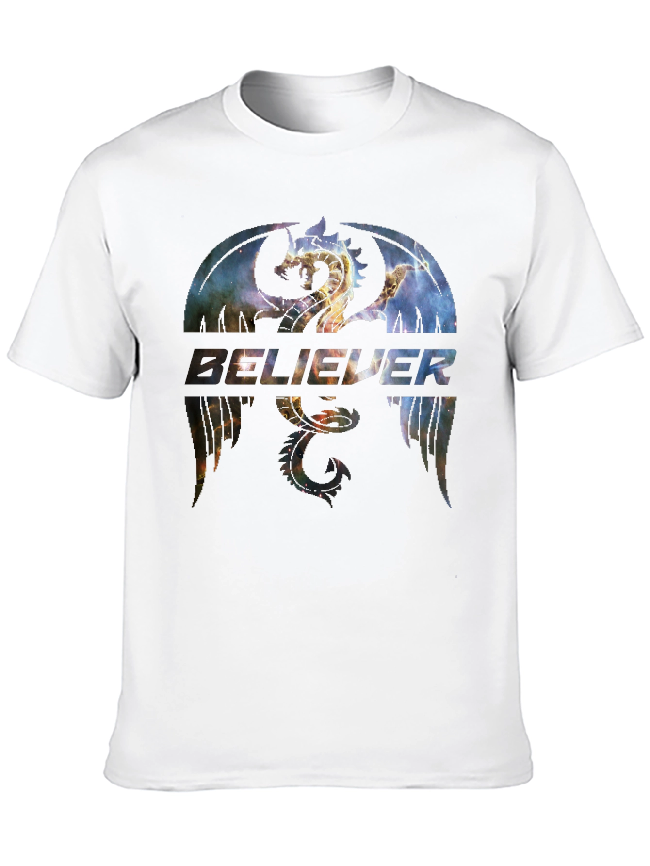 Believer Dragon Galaxy Graphic T-Shirt