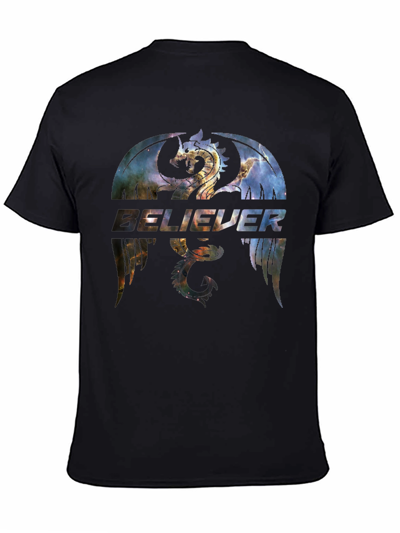 Believer Dragon Galaxy Graphic T-Shirt