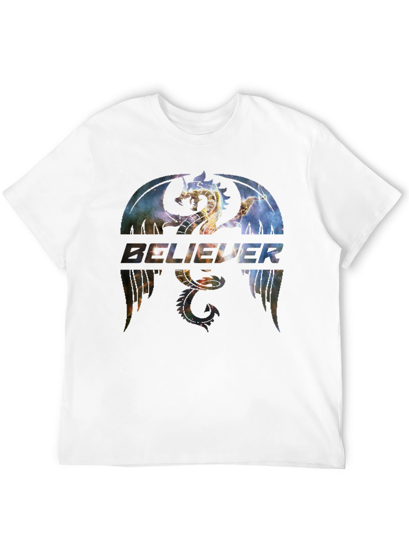 Believer Dragon Galaxy Graphic T-Shirt