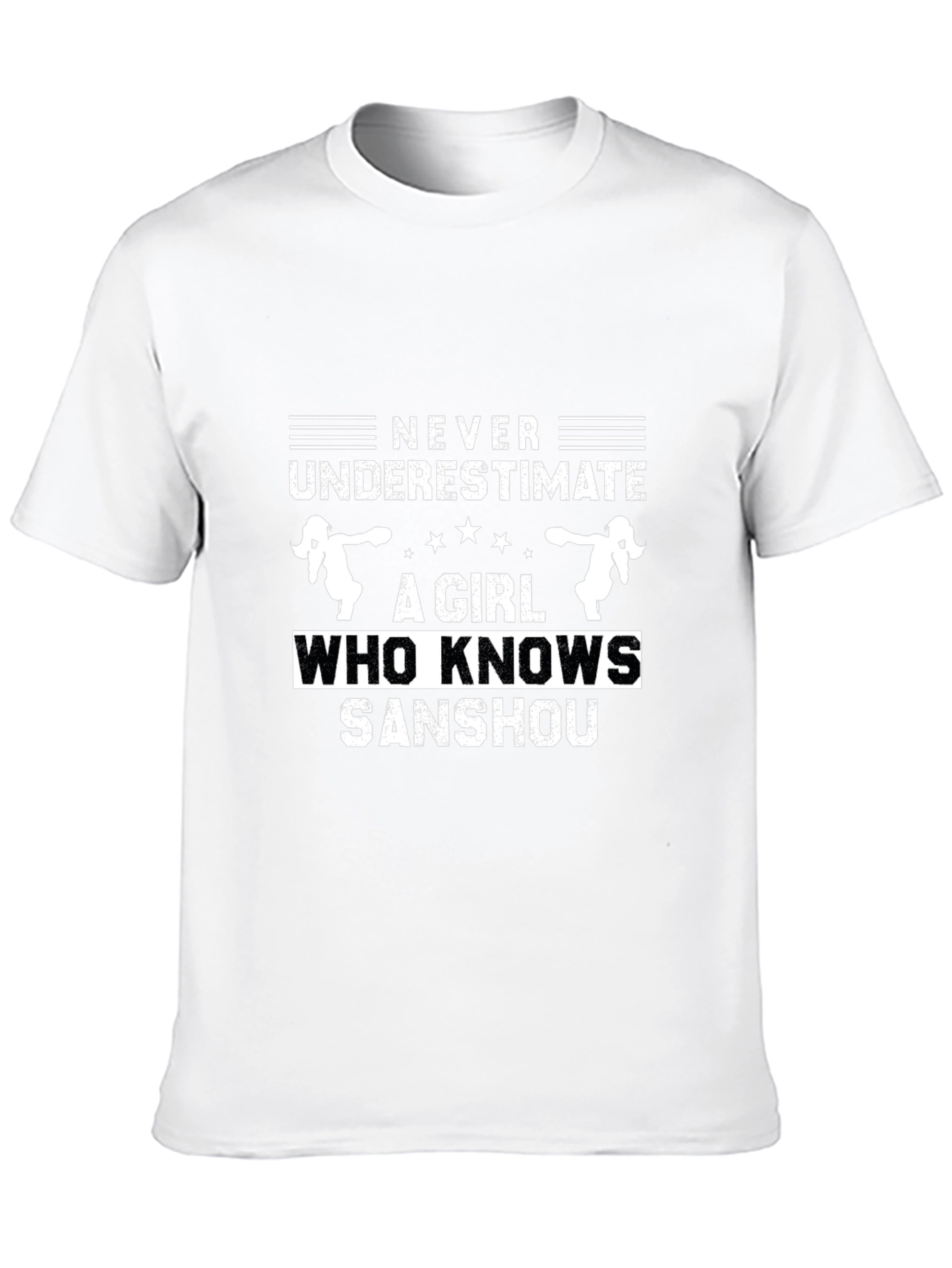 Never Underestimate Sanshou Girl Black T-Shirt
